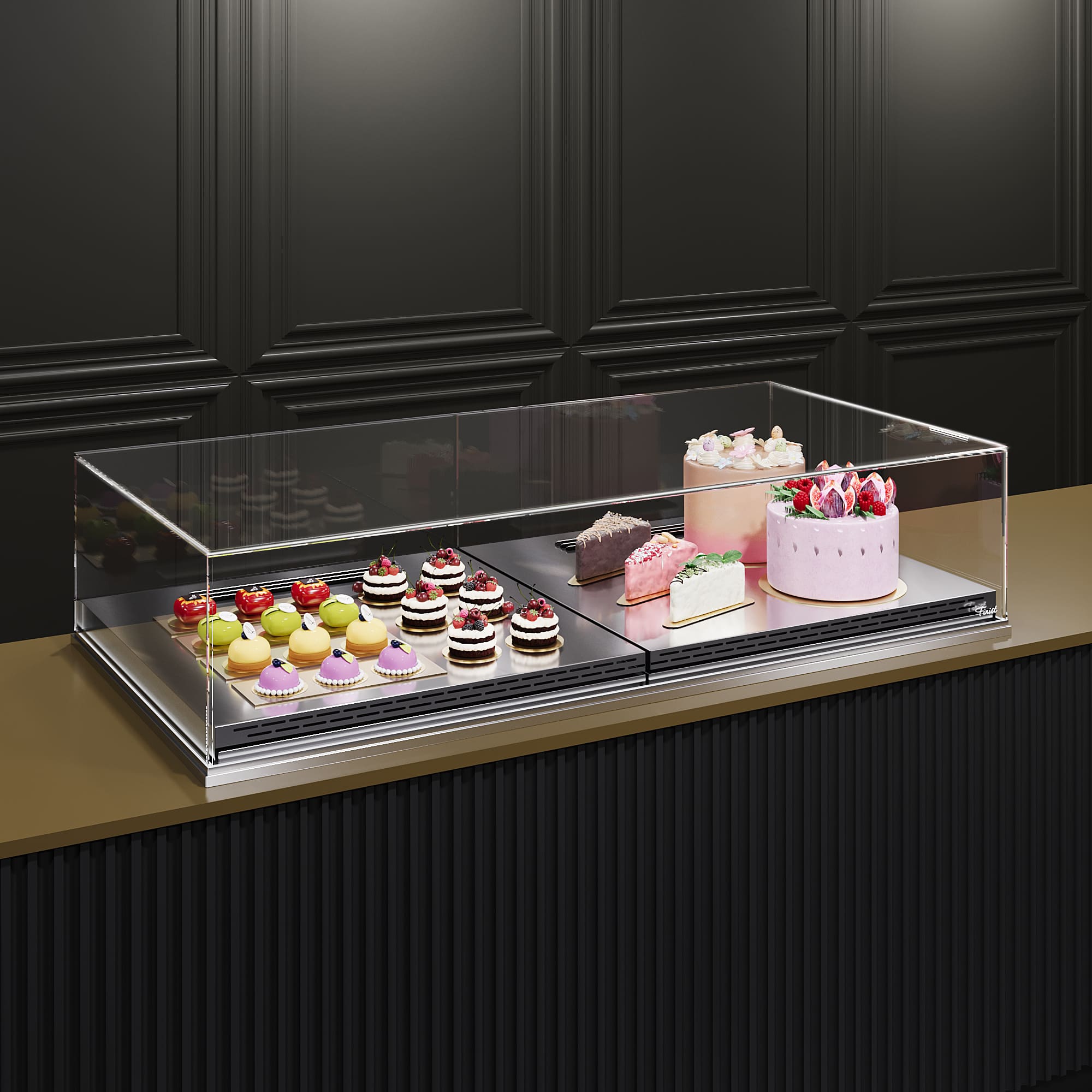 Встраиваемая кондитерская витрина Glassier SLIDE DUO
