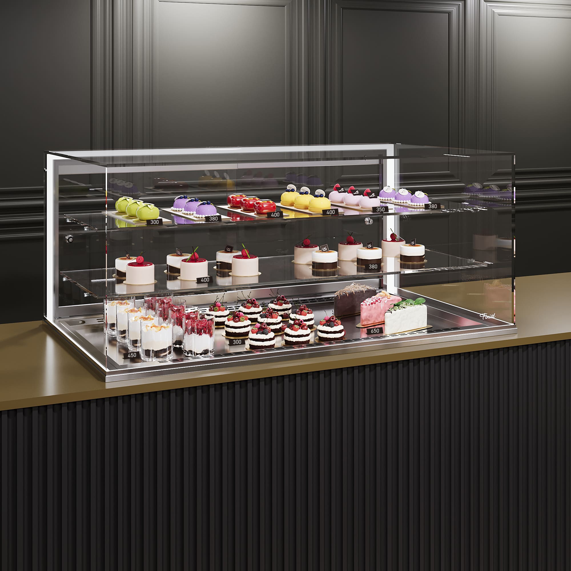 Встраиваемая кондитерская витрина Glassier 812