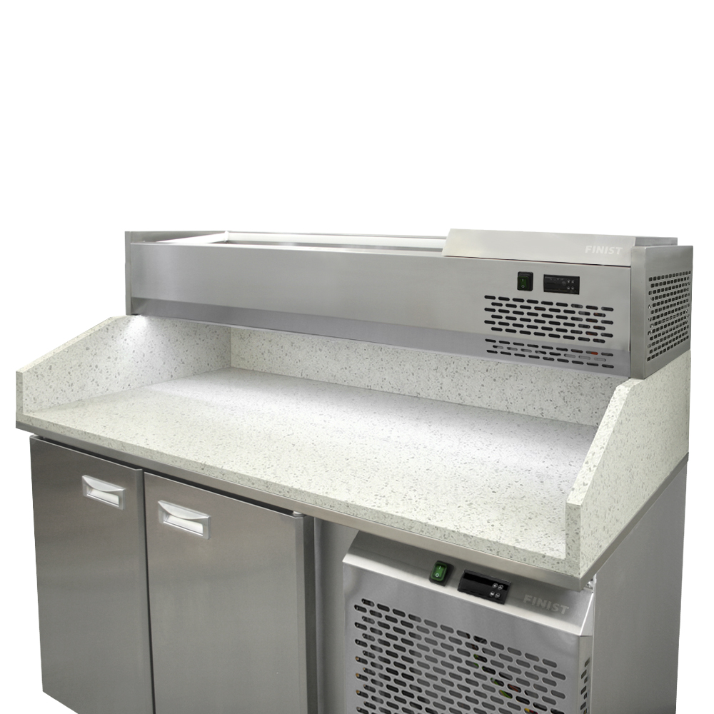 Стол холодильный для пиццы с гранитной столешницей и гранитными бортами  СХСнпцгб, СХСпцгб и СХСпцгбя