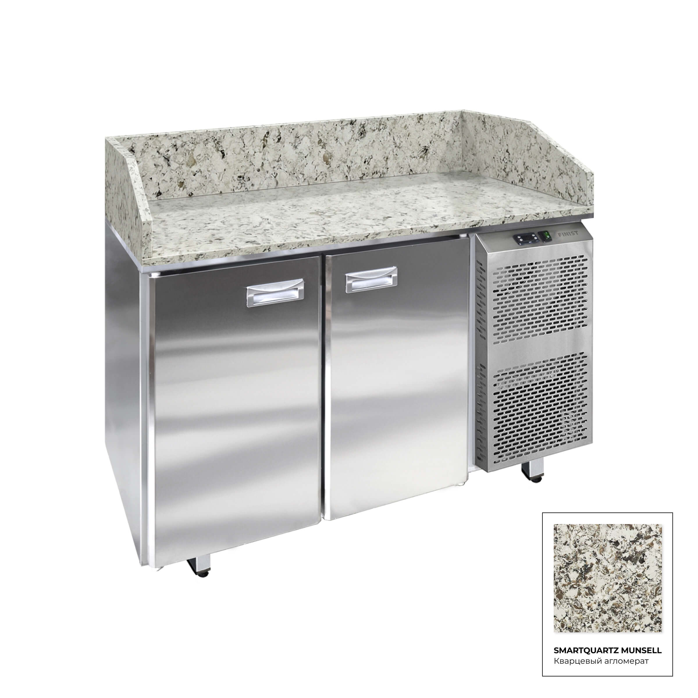 Стол холодильный для пиццы с гранитной столешницей и гранитными бортами  СХСнпцгб, СХСпцгб и СХСпцгбя