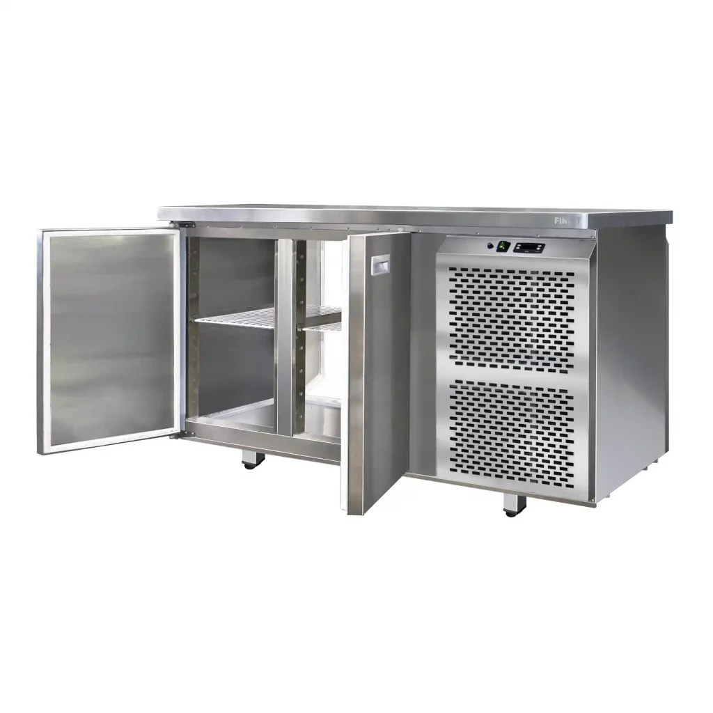 Сквозной холодильный стол -метал-двери от производителя Finist