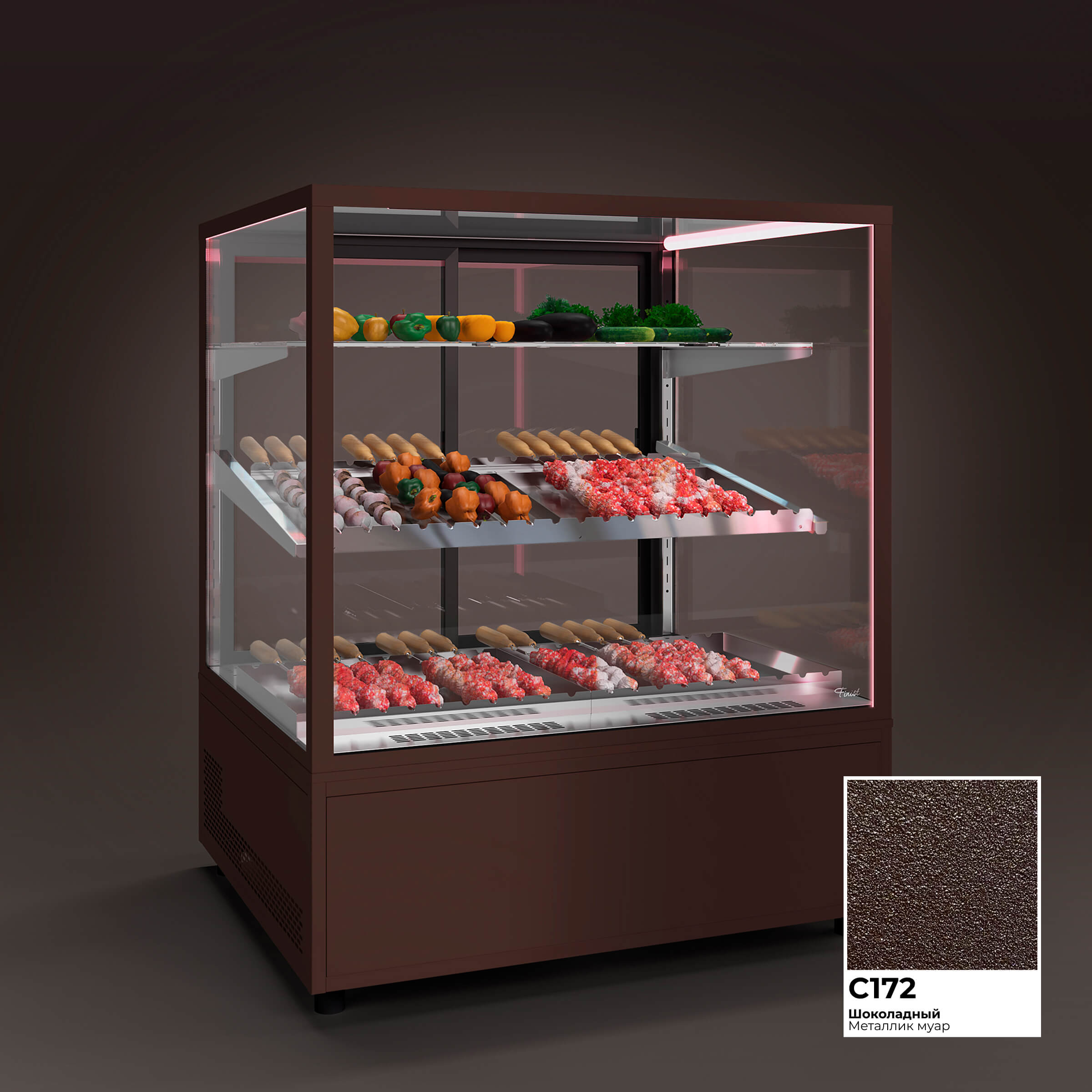 Напольная витрина для мяса и мясных заготовок шашлыка JOBS MEAT