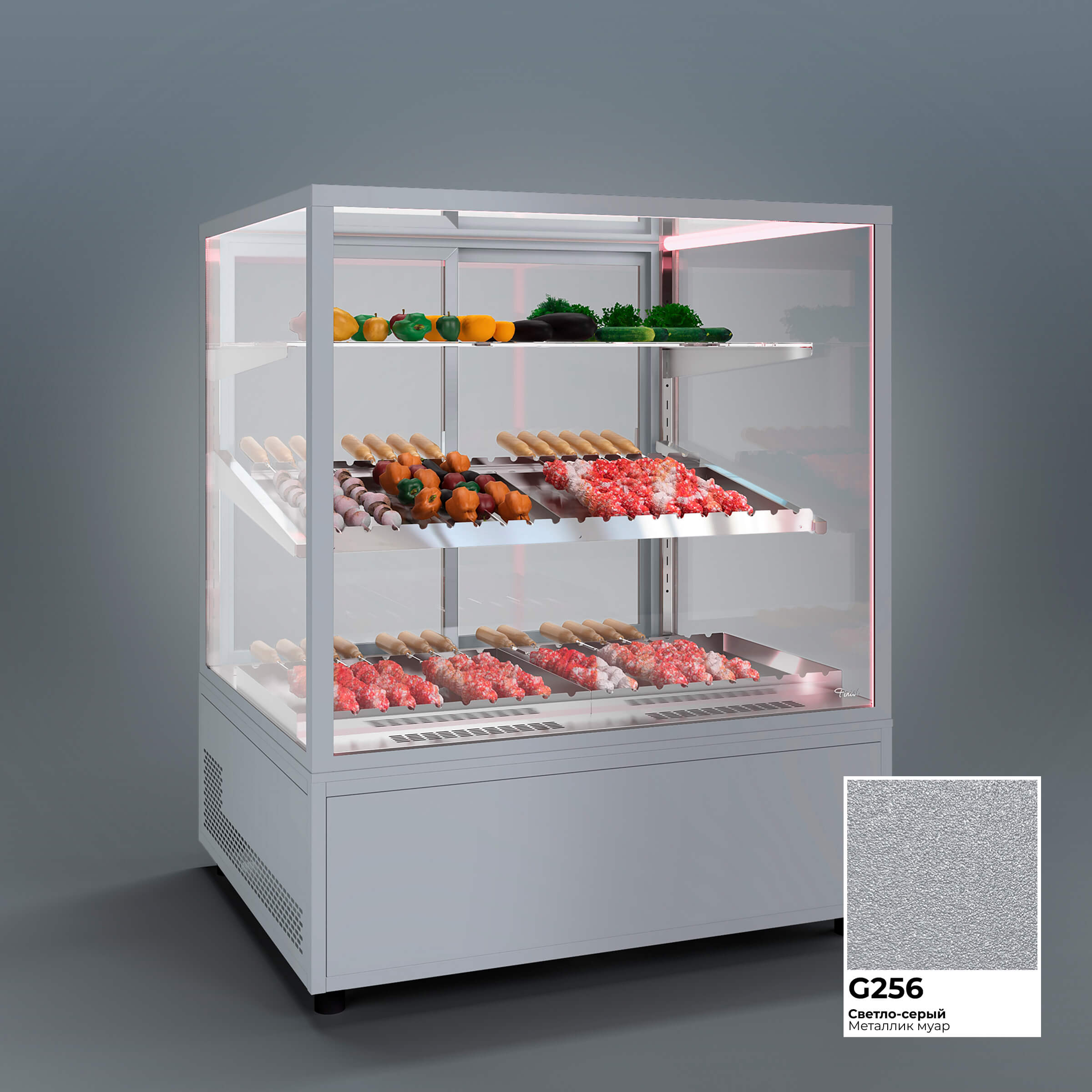 Напольная витрина для мяса и мясных заготовок шашлыка JOBS MEAT
