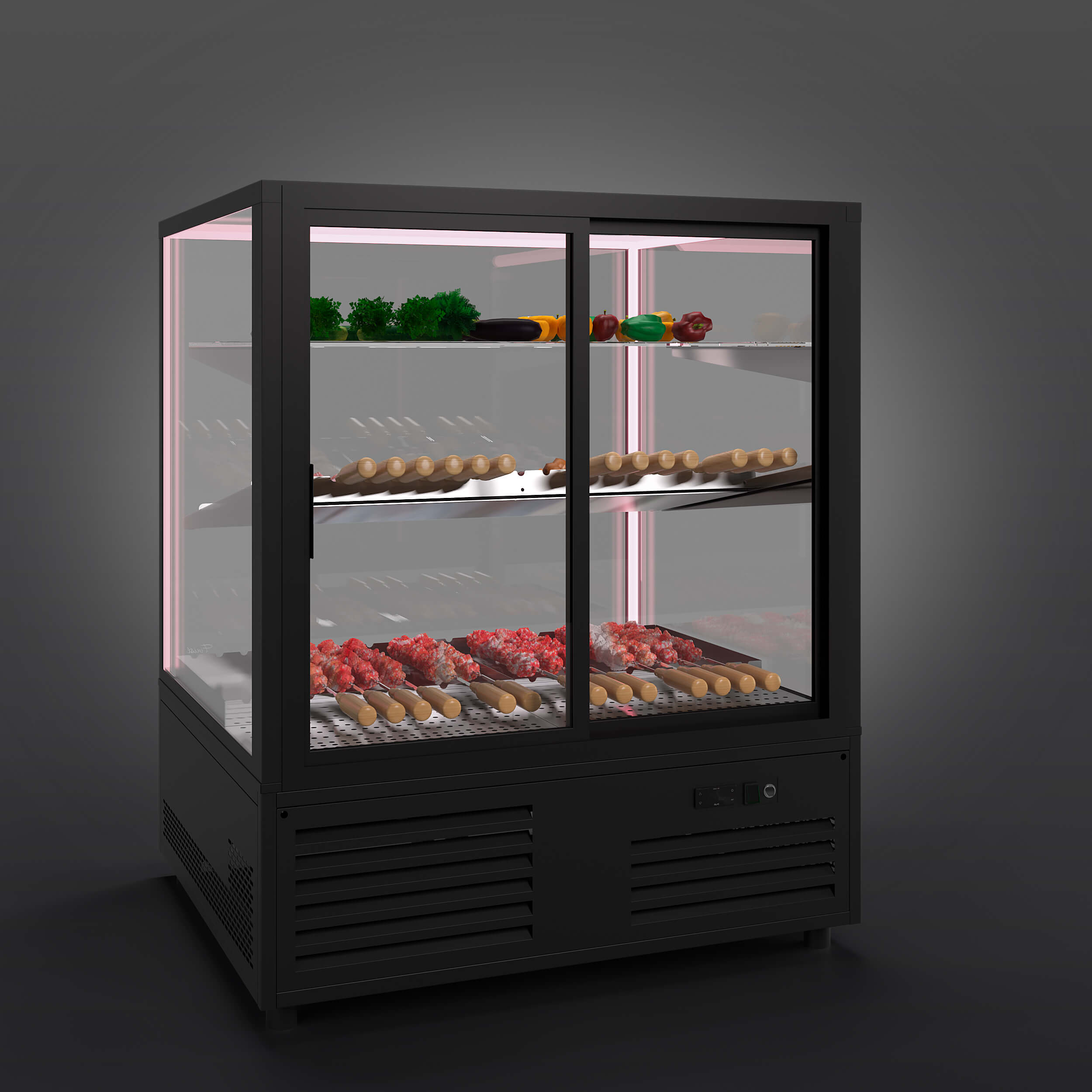 Напольная витрина для мяса и мясных заготовок шашлыка JOBS MEAT