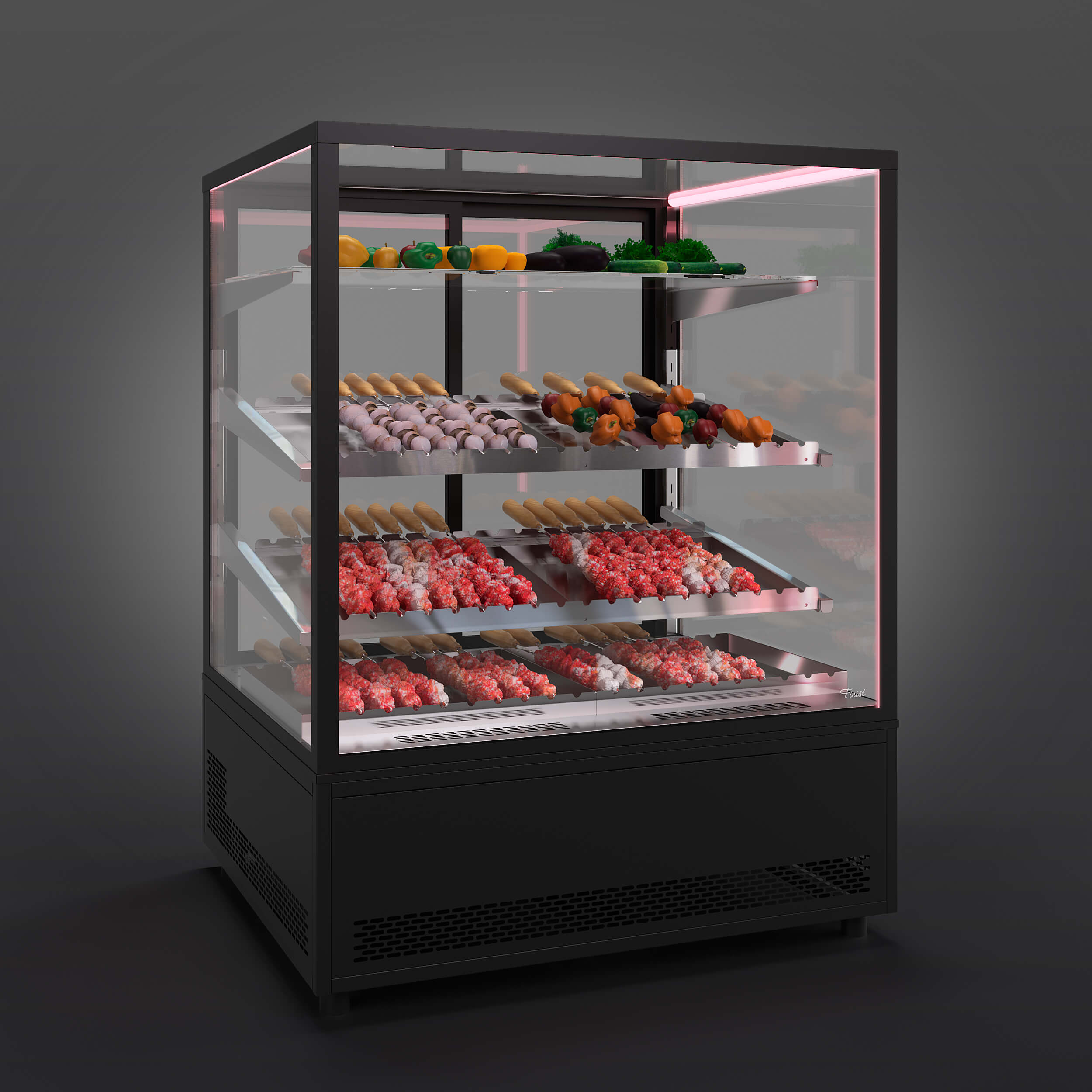 Напольная витрина для мяса и мясных заготовок шашлыка JOBS MEAT