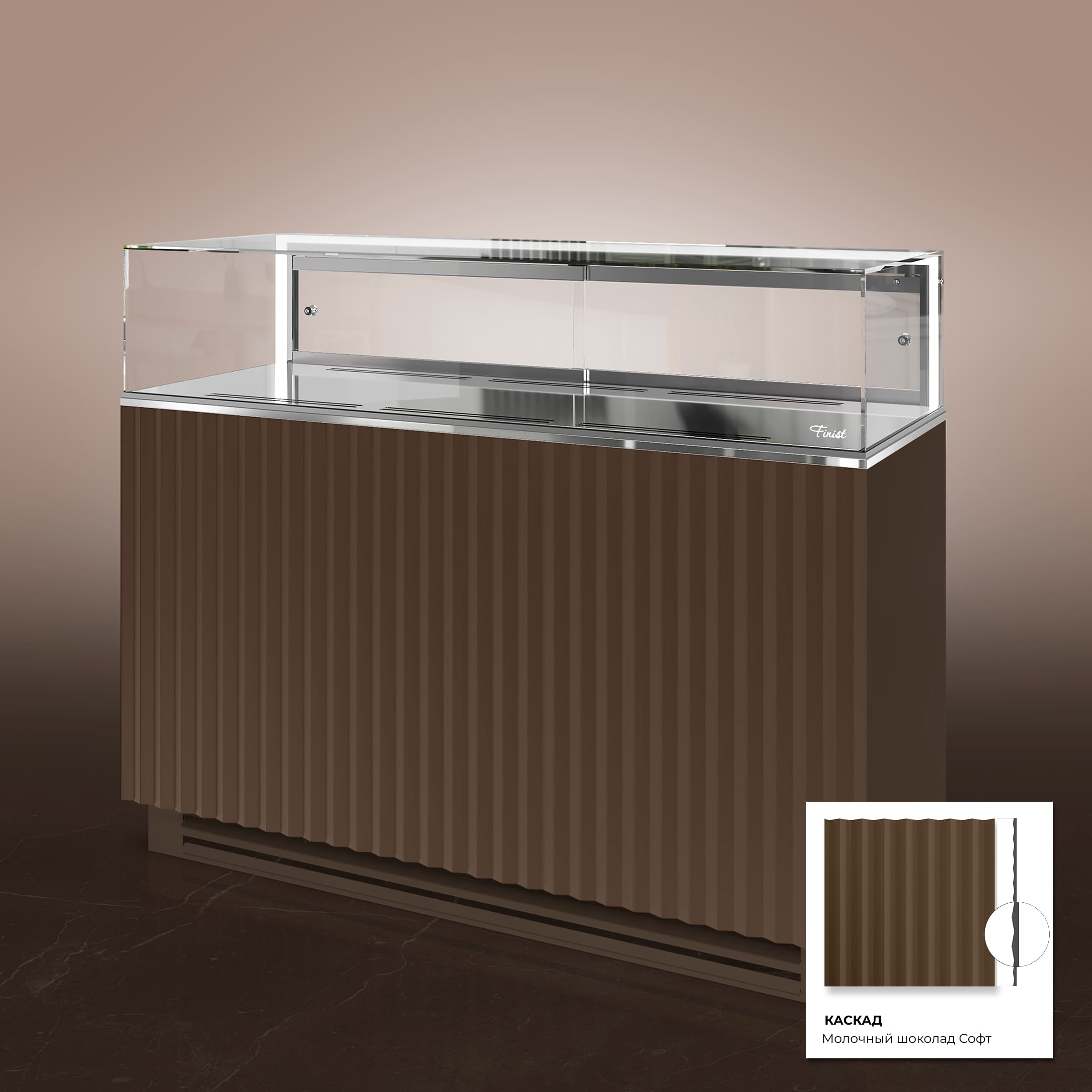 Кондитерская напольная холодильная витрина серии GLASSIER 58 LUX