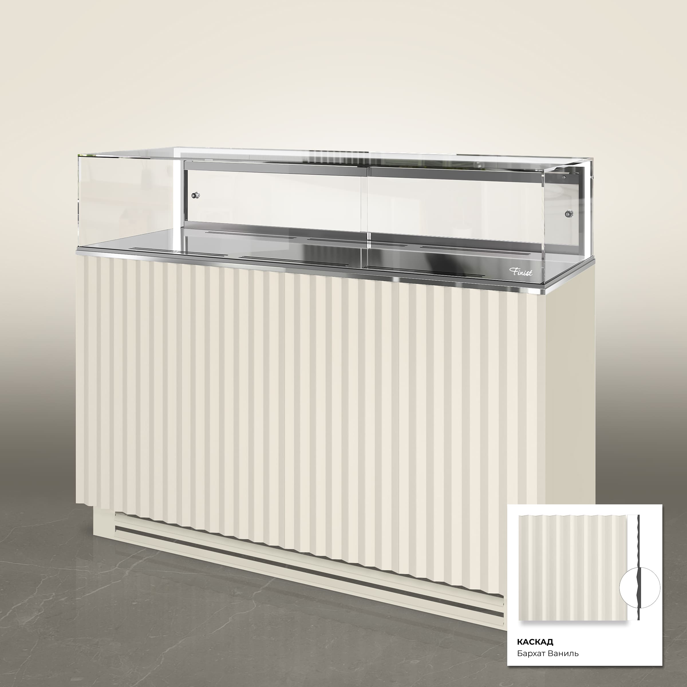 Кондитерская напольная холодильная витрина серии GLASSIER 58 LUX