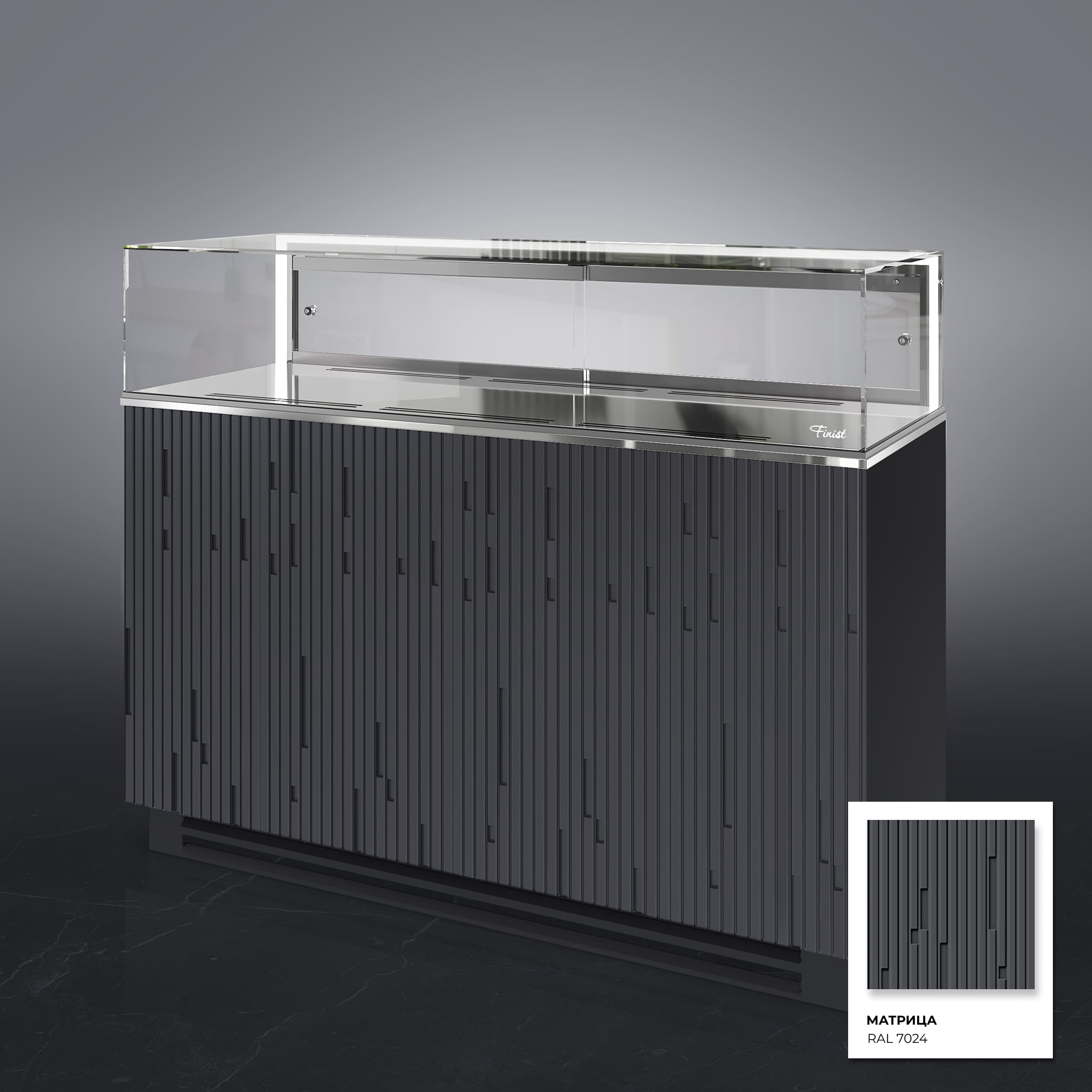 Кондитерская напольная холодильная витрина серии GLASSIER 58 LUX