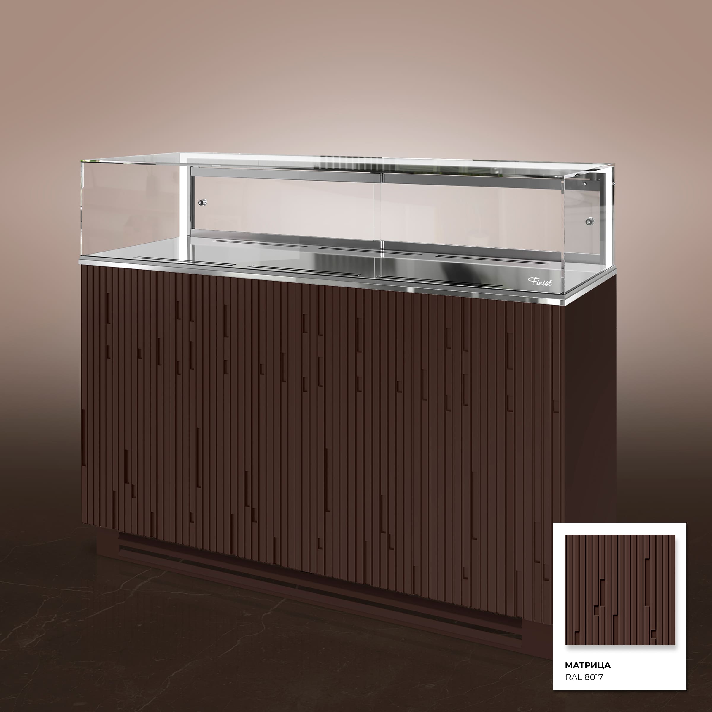 Кондитерская напольная холодильная витрина серии GLASSIER 58 LUX