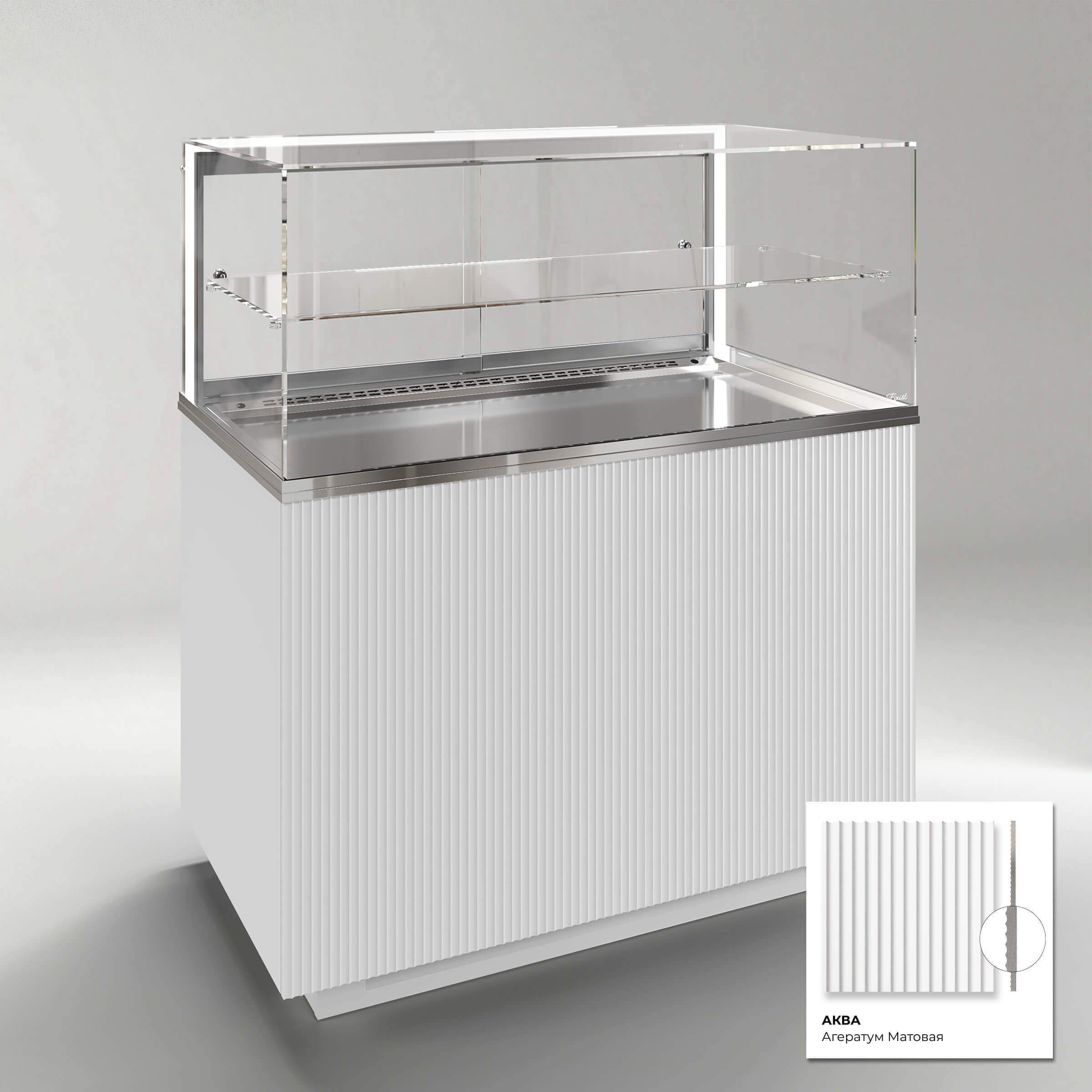 Кондитерская напольная холодильная витрина серии GLASSIER 812 LUX (1 полка)