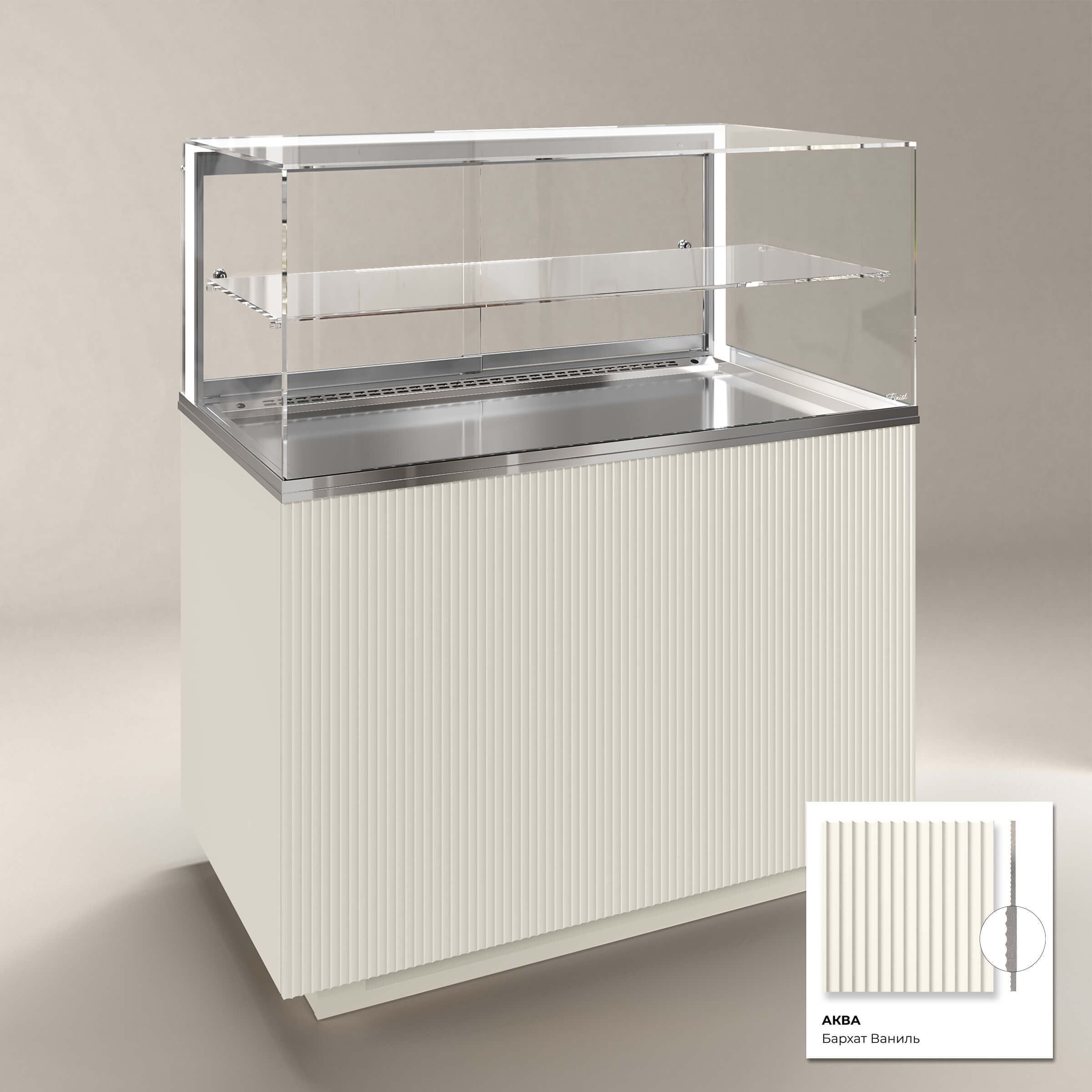 Кондитерская напольная холодильная витрина серии GLASSIER 812 LUX (1 полка)