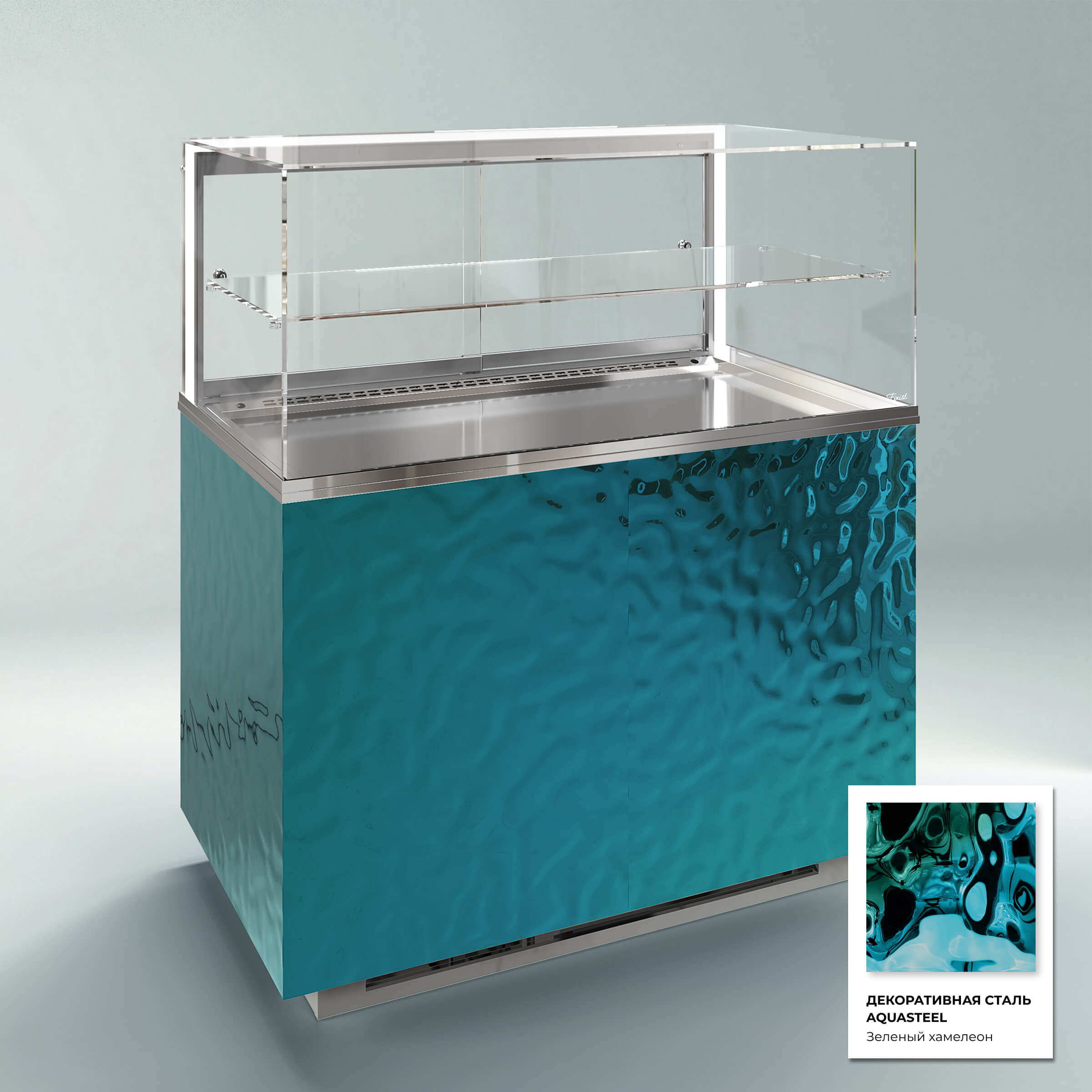 Кондитерская напольная холодильная витрина серии GLASSIER 812 LUX (1 полка)