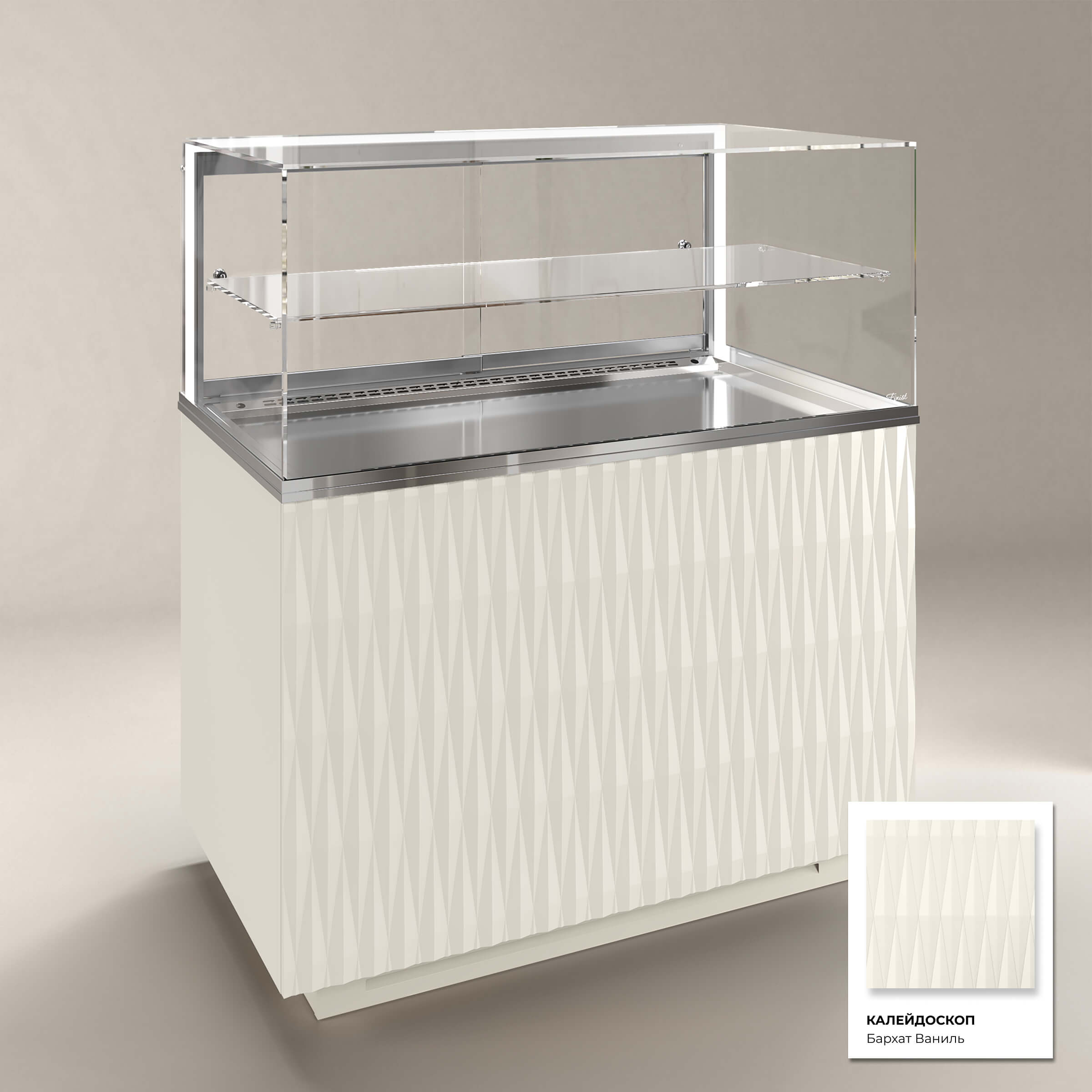 Кондитерская напольная холодильная витрина серии GLASSIER 812 LUX (1 полка)