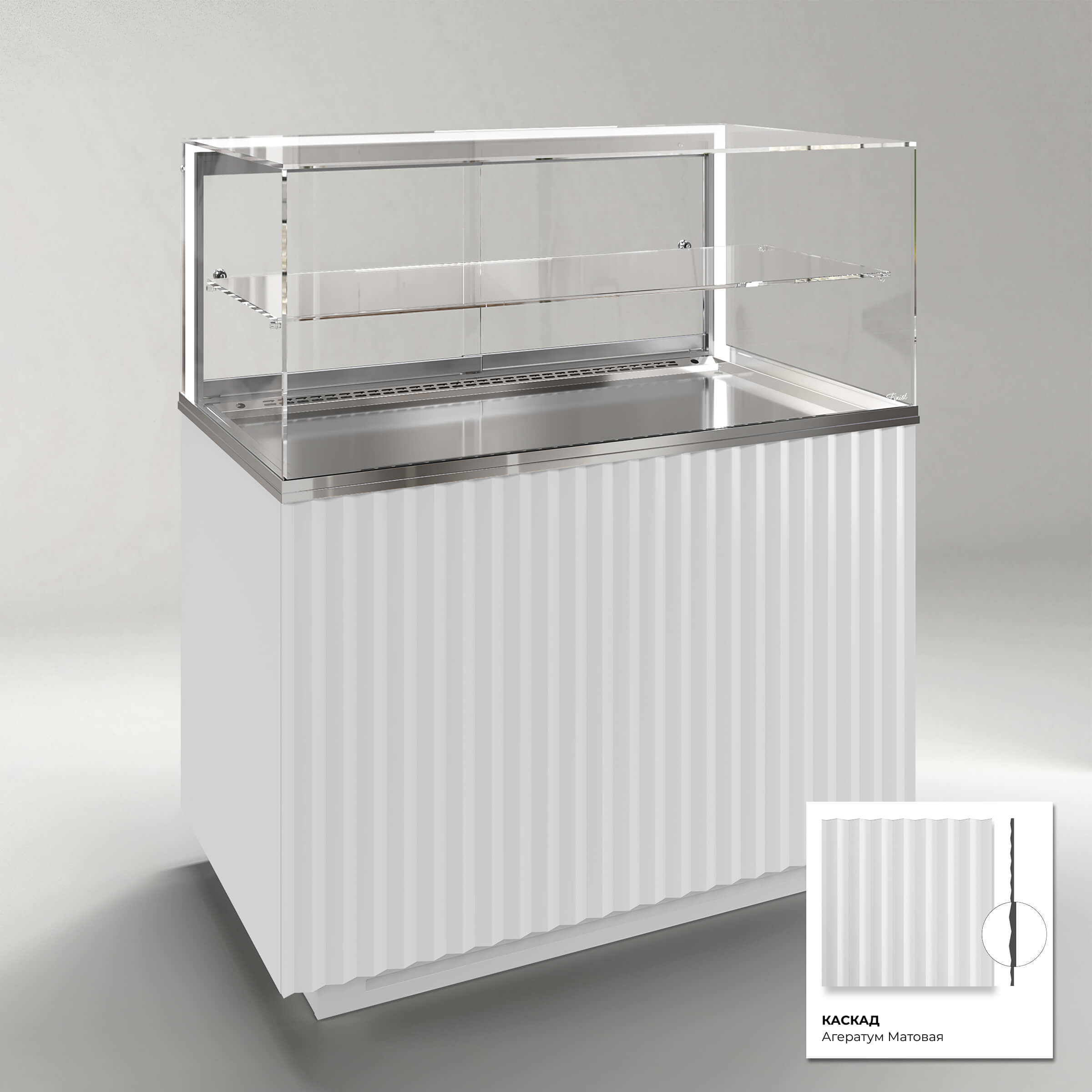 Кондитерская напольная холодильная витрина серии GLASSIER 812 LUX (1 полка)