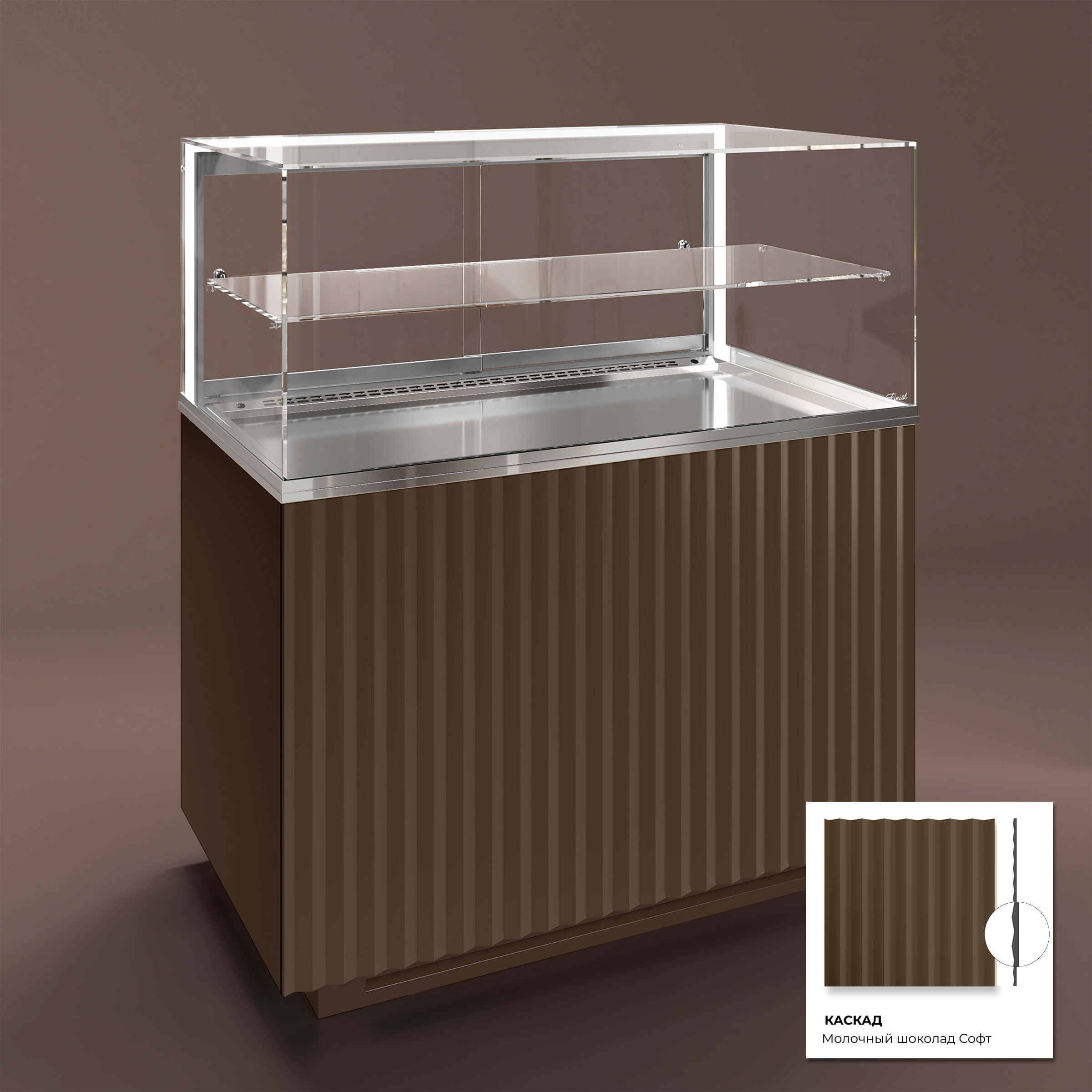 Кондитерская напольная холодильная витрина серии GLASSIER 812 LUX (1 полка)