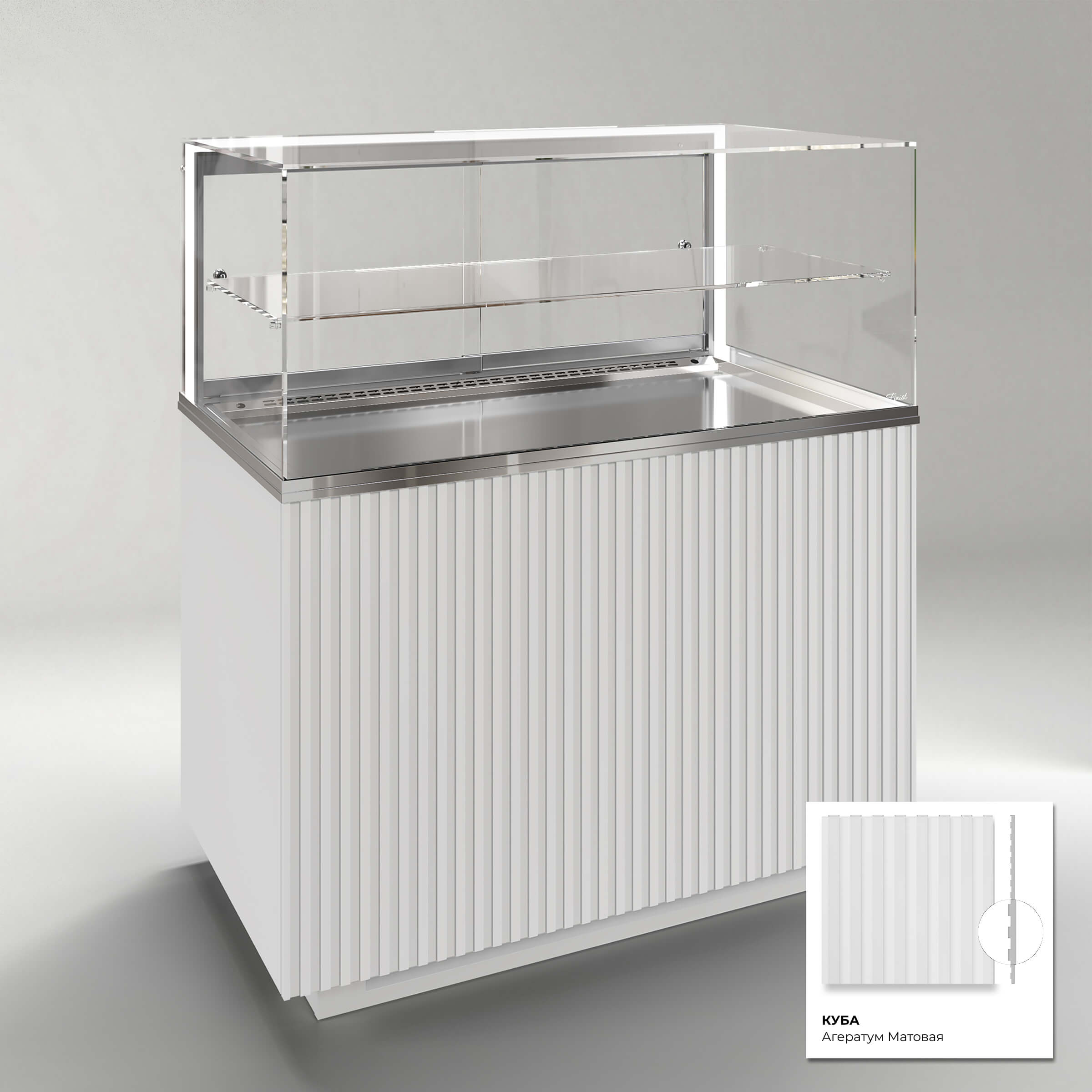 Кондитерская напольная холодильная витрина серии GLASSIER 812 LUX (1 полка)