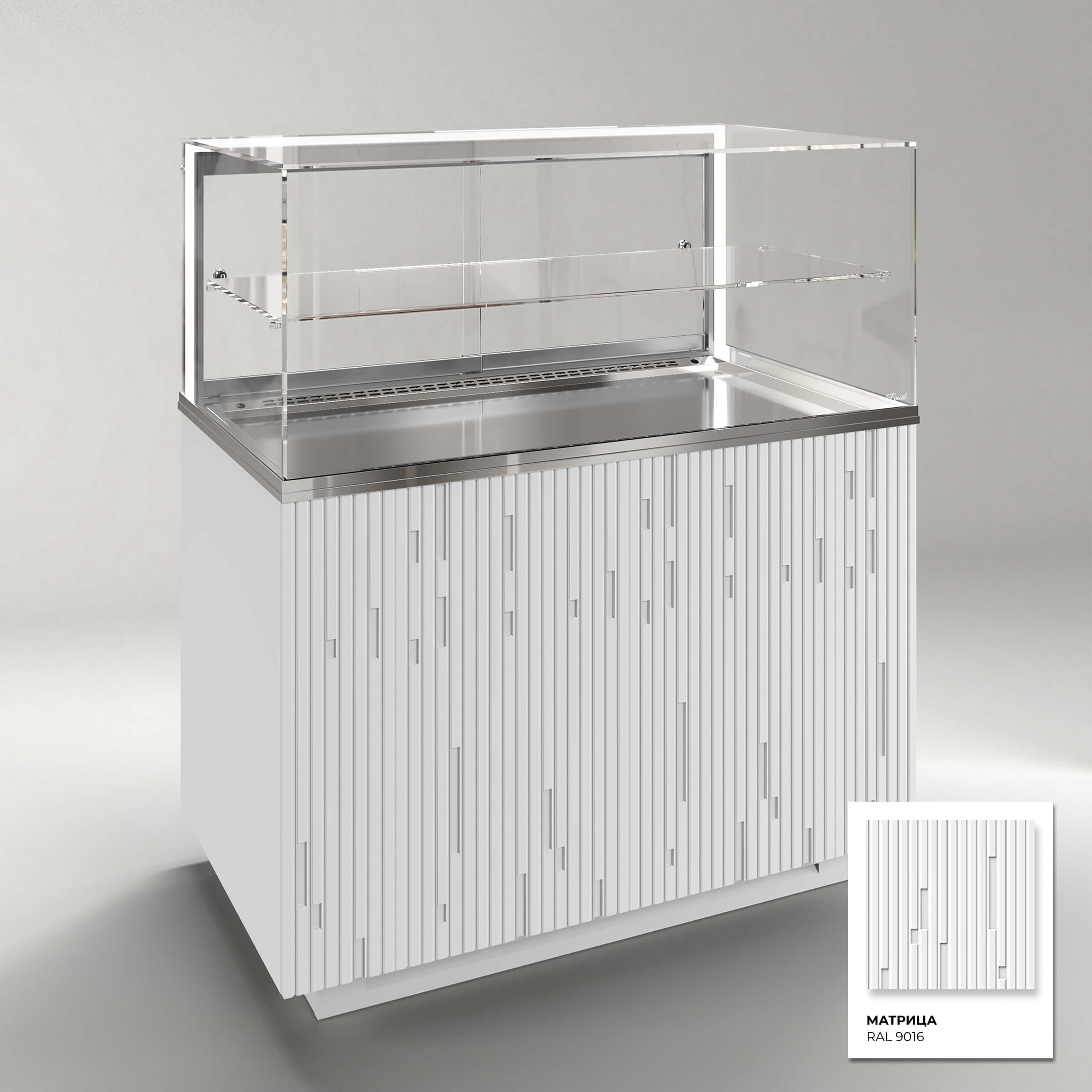 Кондитерская напольная холодильная витрина серии GLASSIER 812 LUX (1 полка)