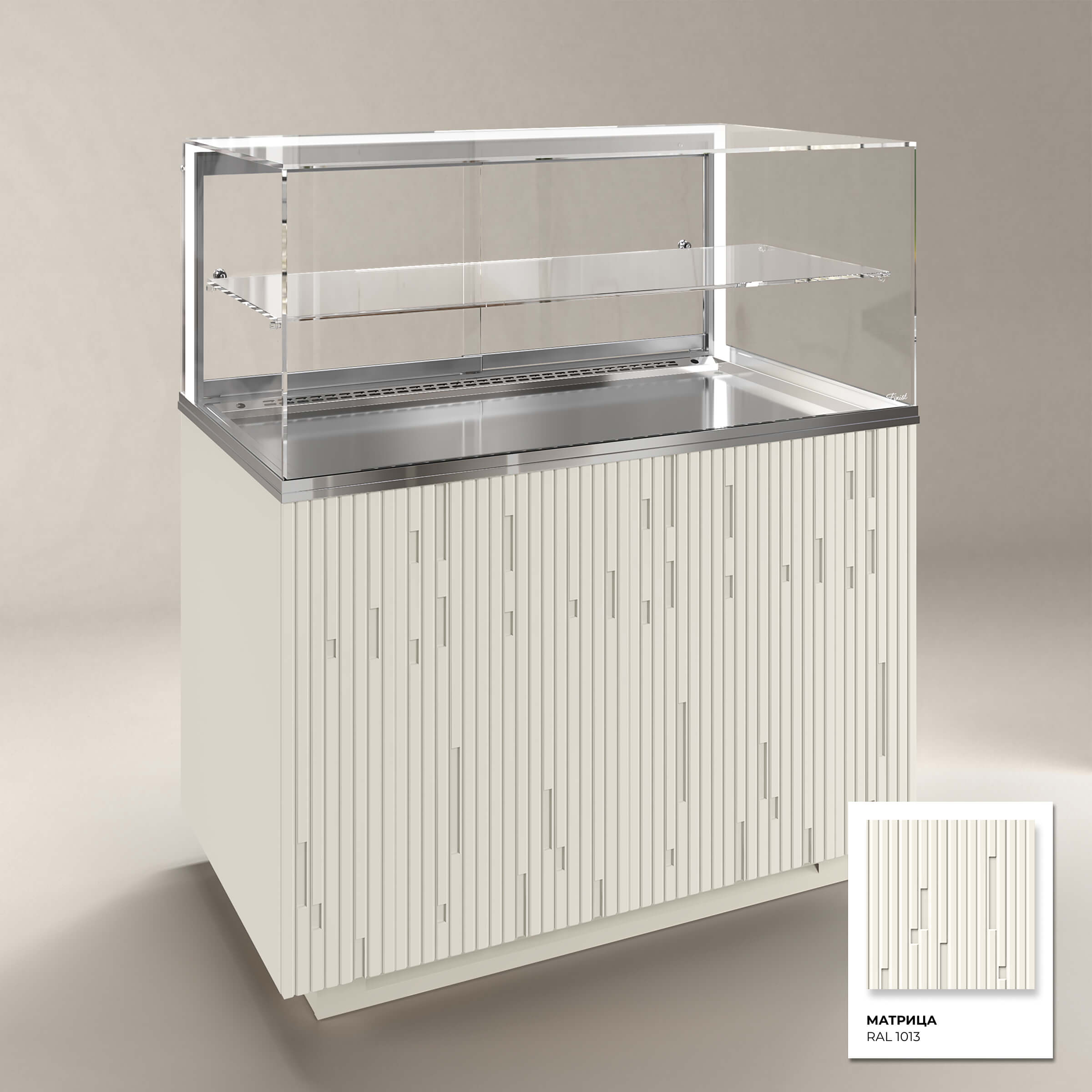 Кондитерская напольная холодильная витрина серии GLASSIER 812 LUX (1 полка)