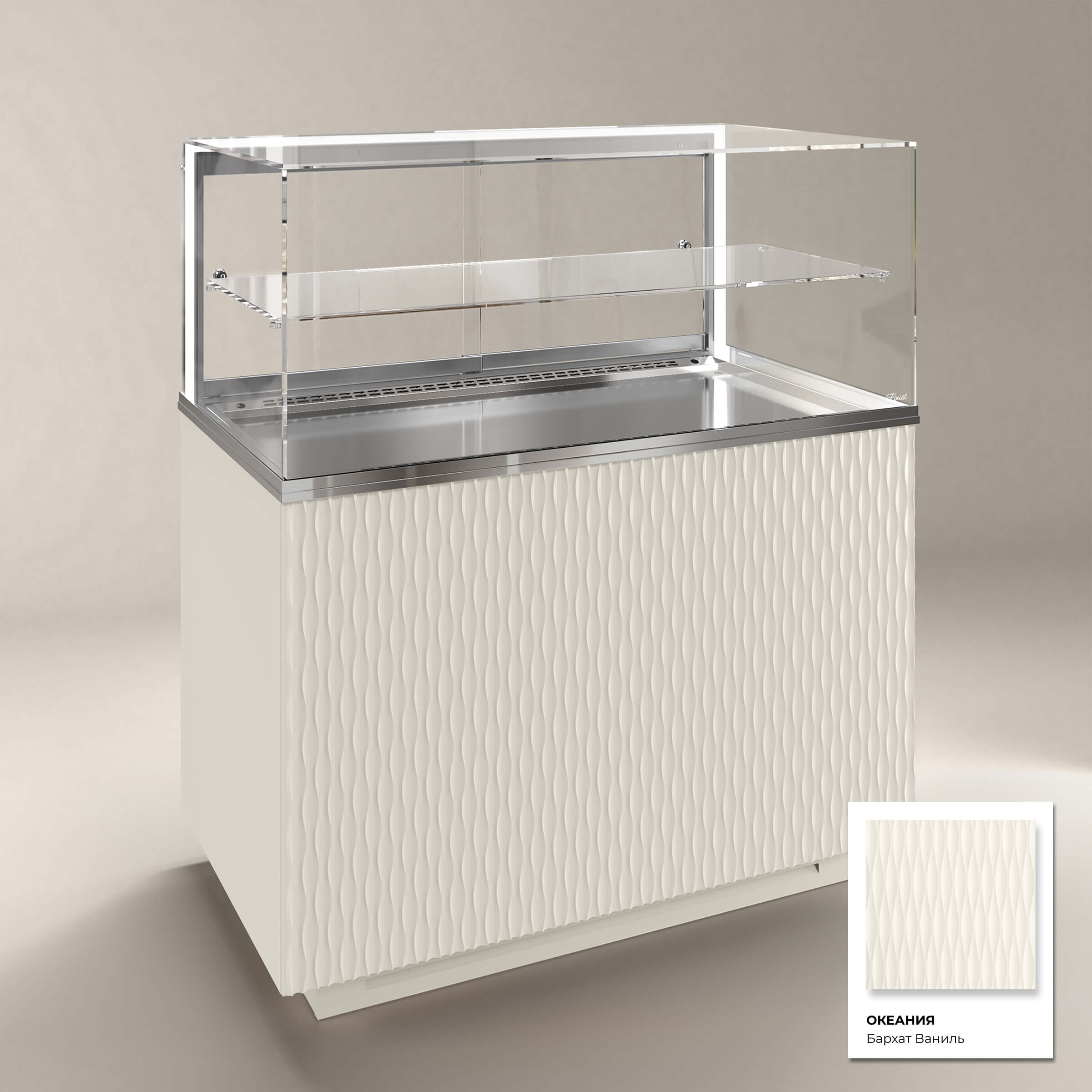 Кондитерская напольная холодильная витрина серии GLASSIER 812 LUX (1 полка)