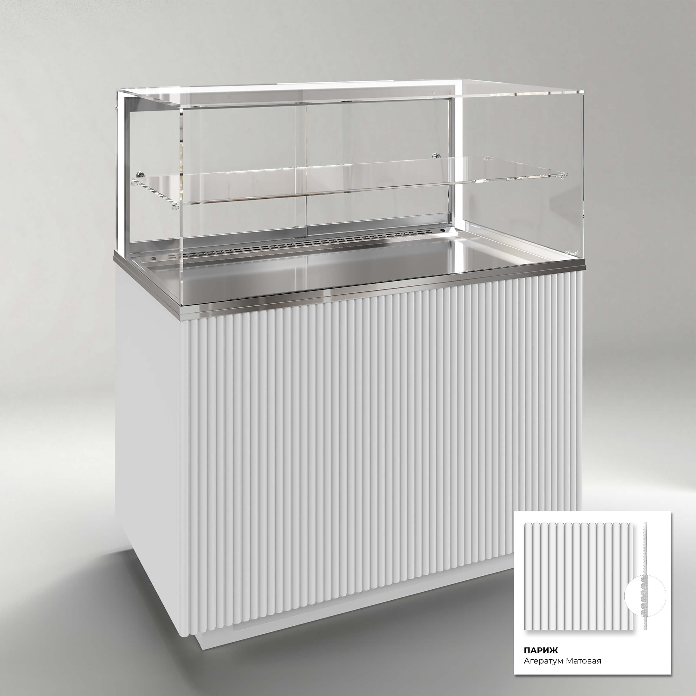 Кондитерская напольная холодильная витрина серии GLASSIER 812 LUX (1 полка)