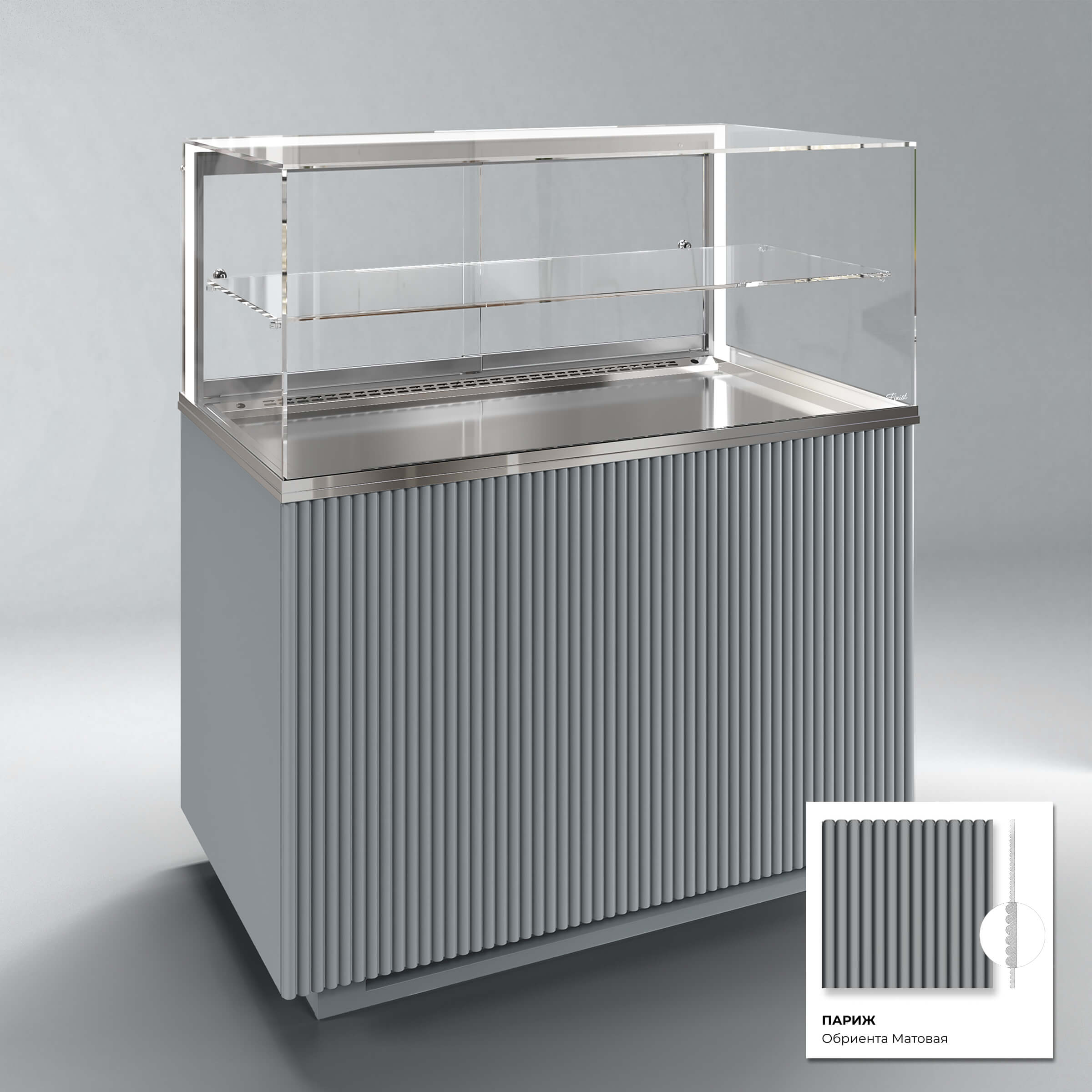 Кондитерская напольная холодильная витрина серии GLASSIER 812 LUX (1 полка)