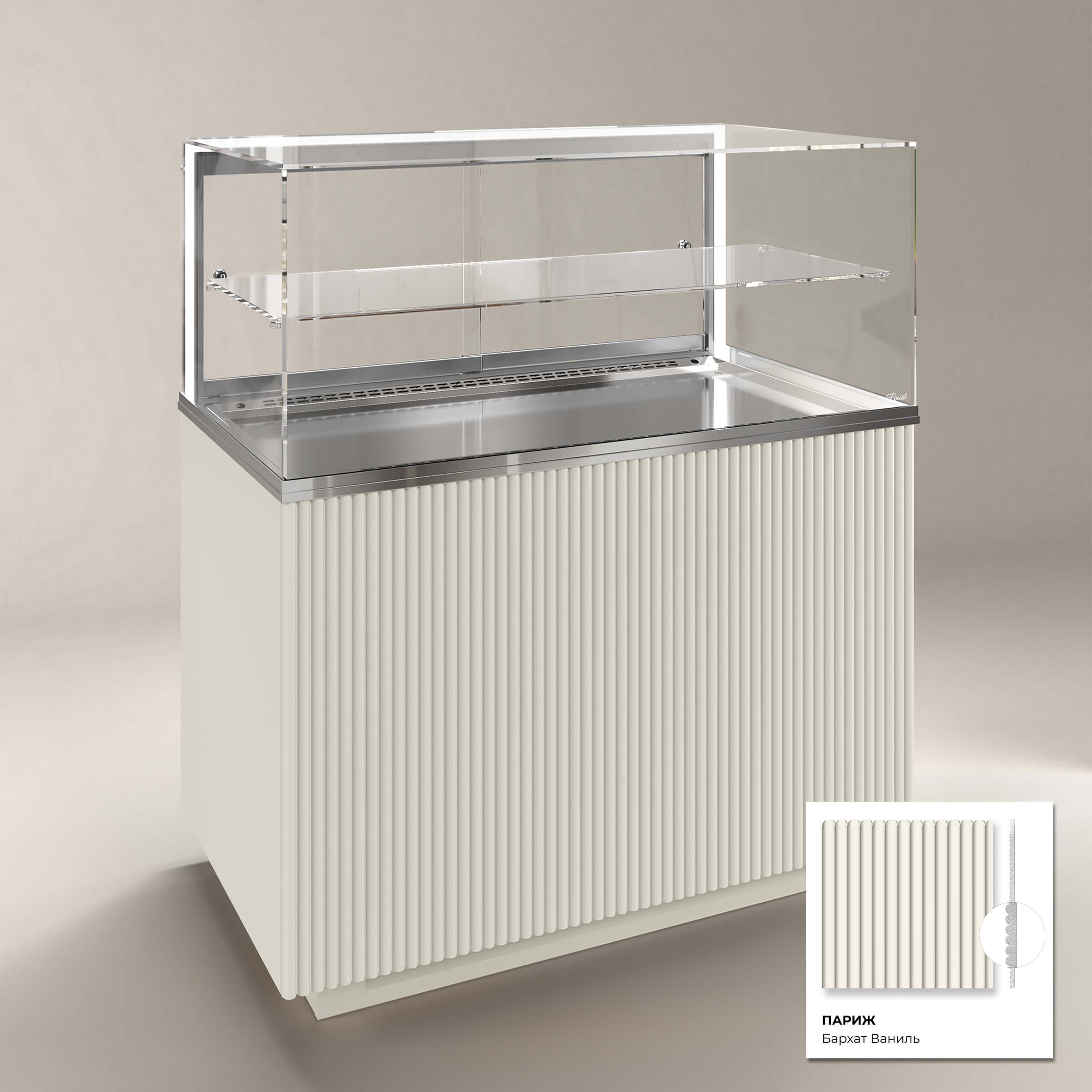 Кондитерская напольная холодильная витрина серии GLASSIER 812 LUX (1 полка)