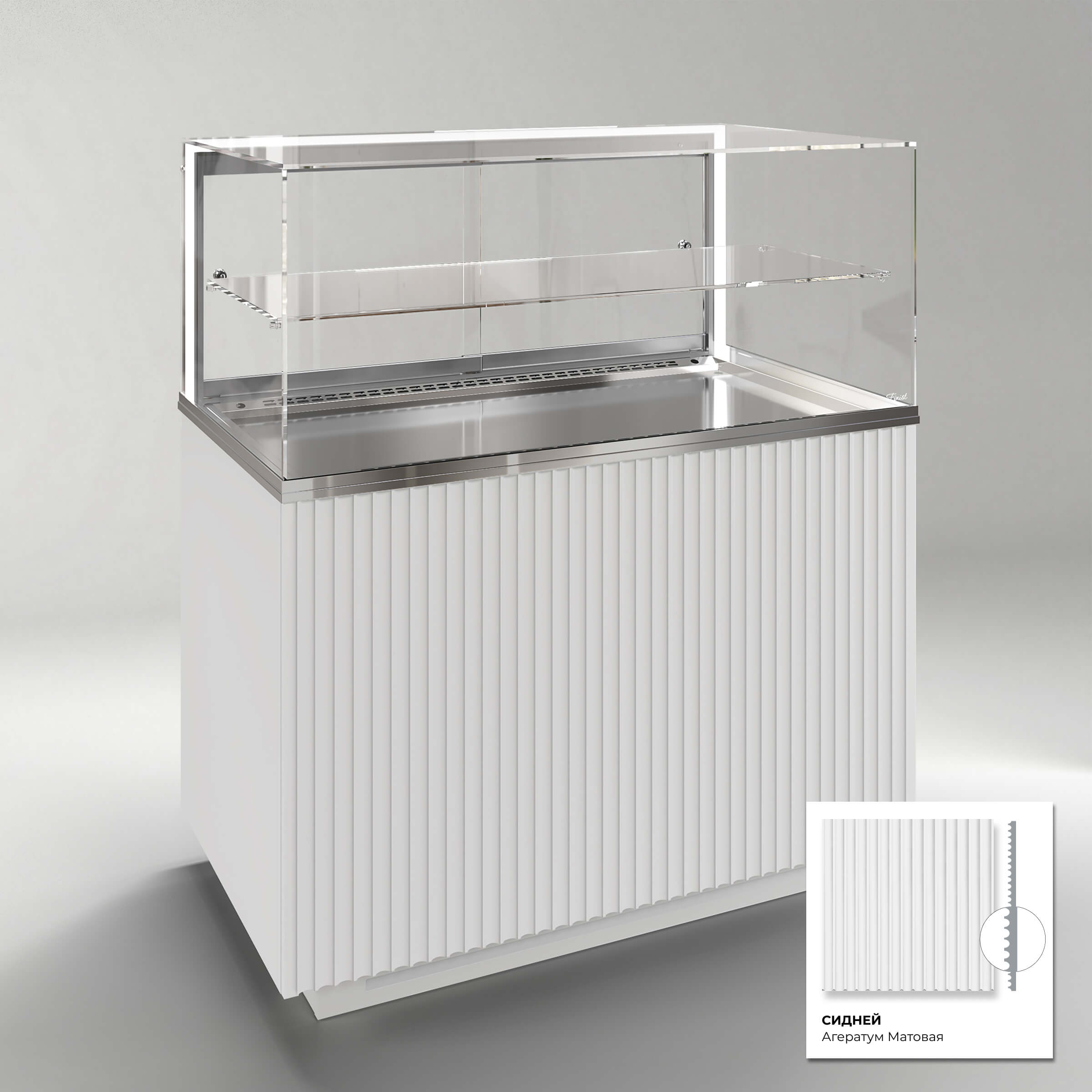 Кондитерская напольная холодильная витрина серии GLASSIER 812 LUX (1 полка)