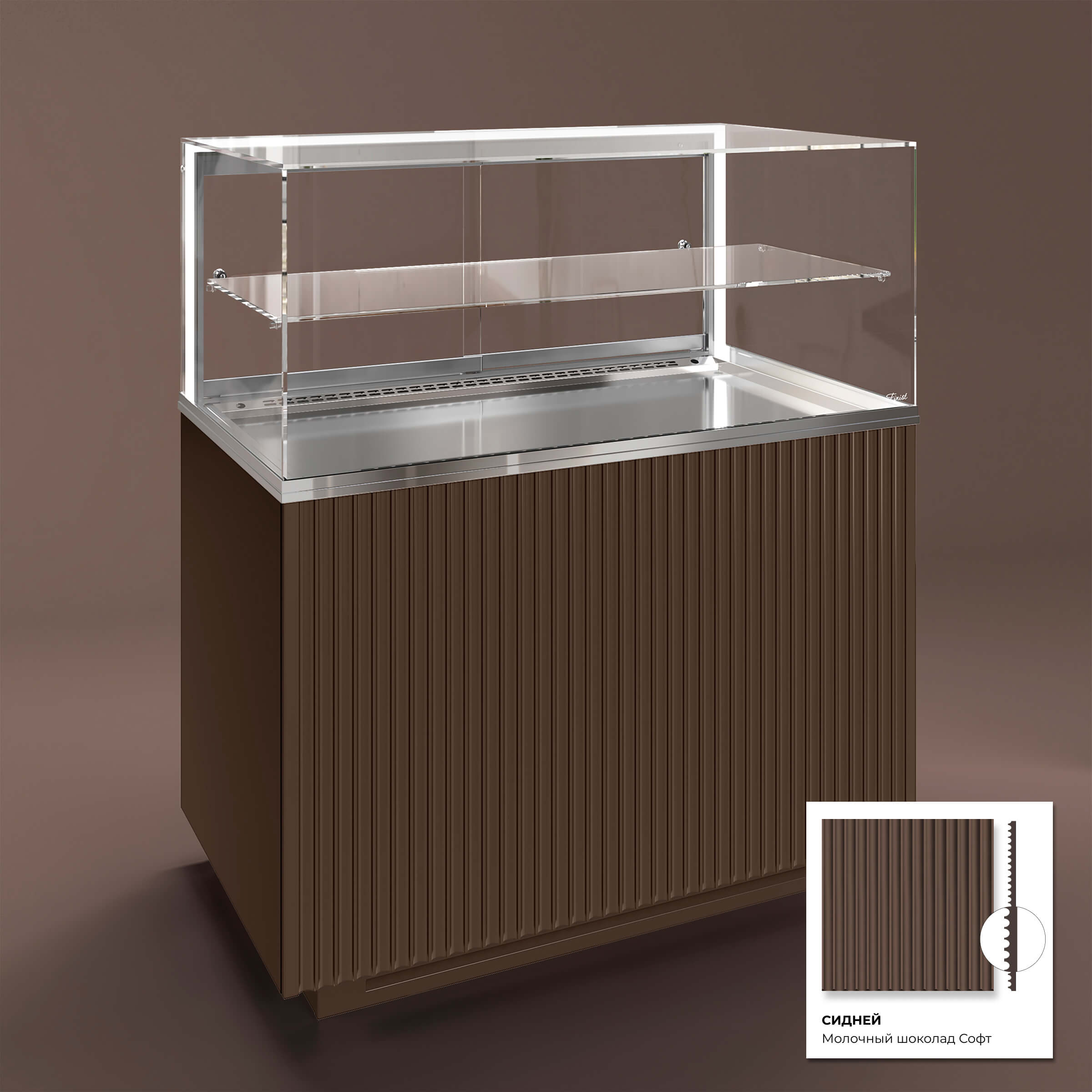 Кондитерская напольная холодильная витрина серии GLASSIER 812 LUX (1 полка)