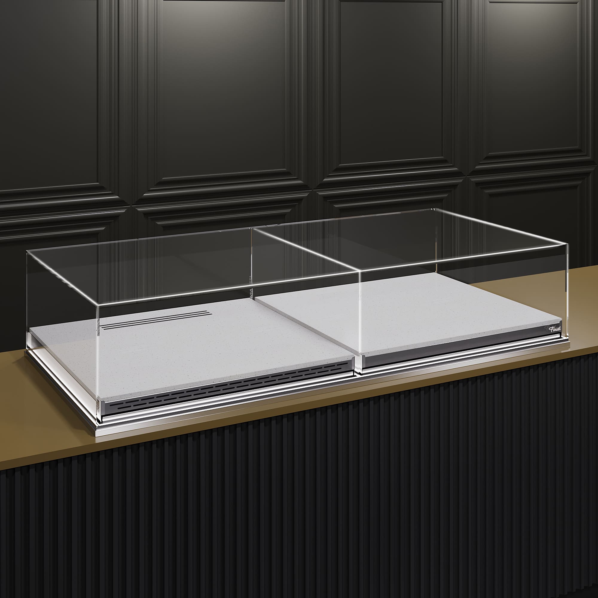 Встраиваемая кондитерская витрина Glassier SLIDE DUO COMBO STONE