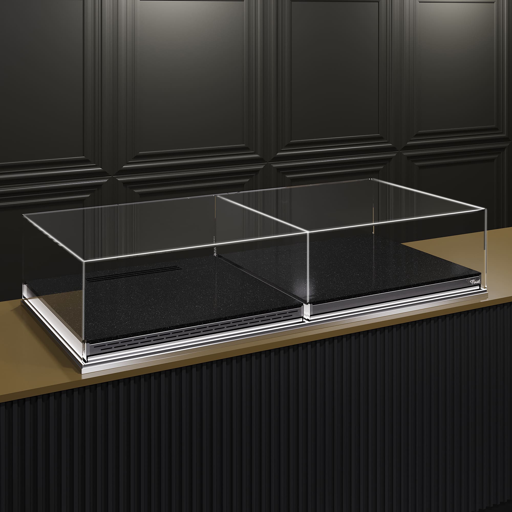 Встраиваемая кондитерская витрина Glassier SLIDE DUO COMBO STONE