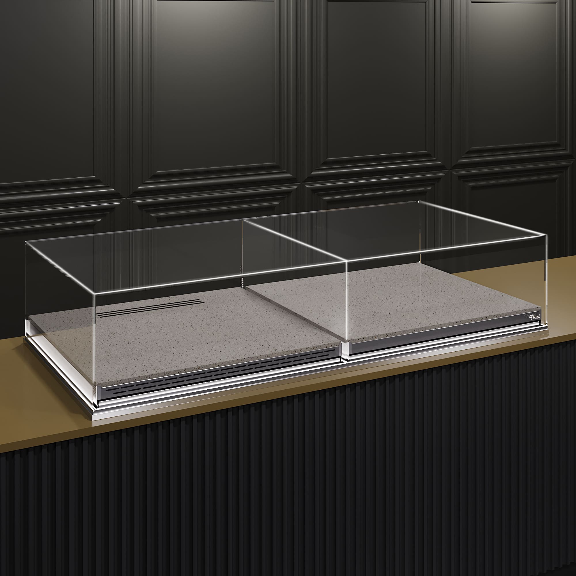 Встраиваемая кондитерская витрина Glassier SLIDE DUO COMBO STONE