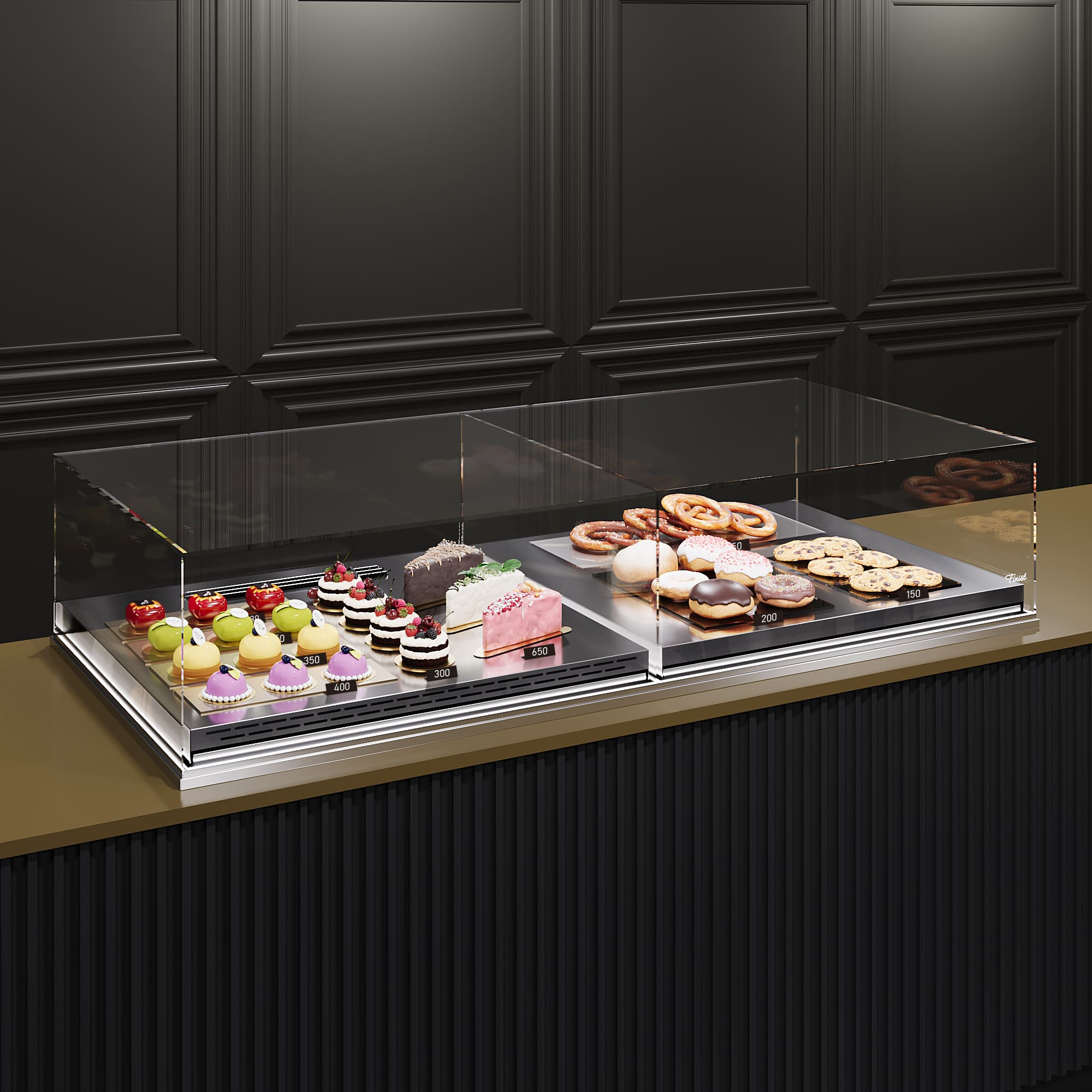 Встраиваемая кондитерская витрина Glassier SLIDE DUO COMBO Встраиваемая кондитерская витрина Glassier SLIDE DUO COMBO
