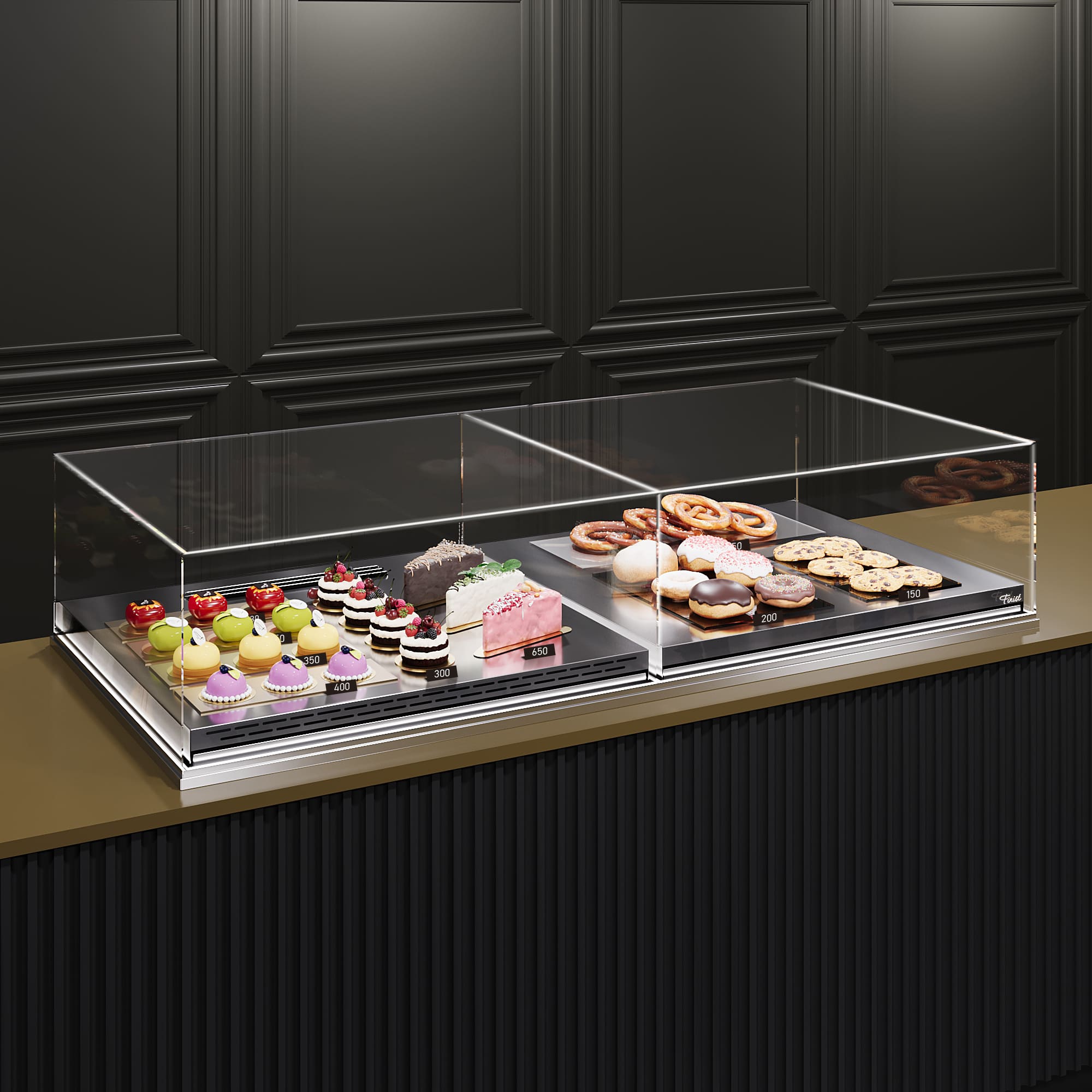 Встраиваемая кондитерская витрина Glassier SLIDE DUO COMBO