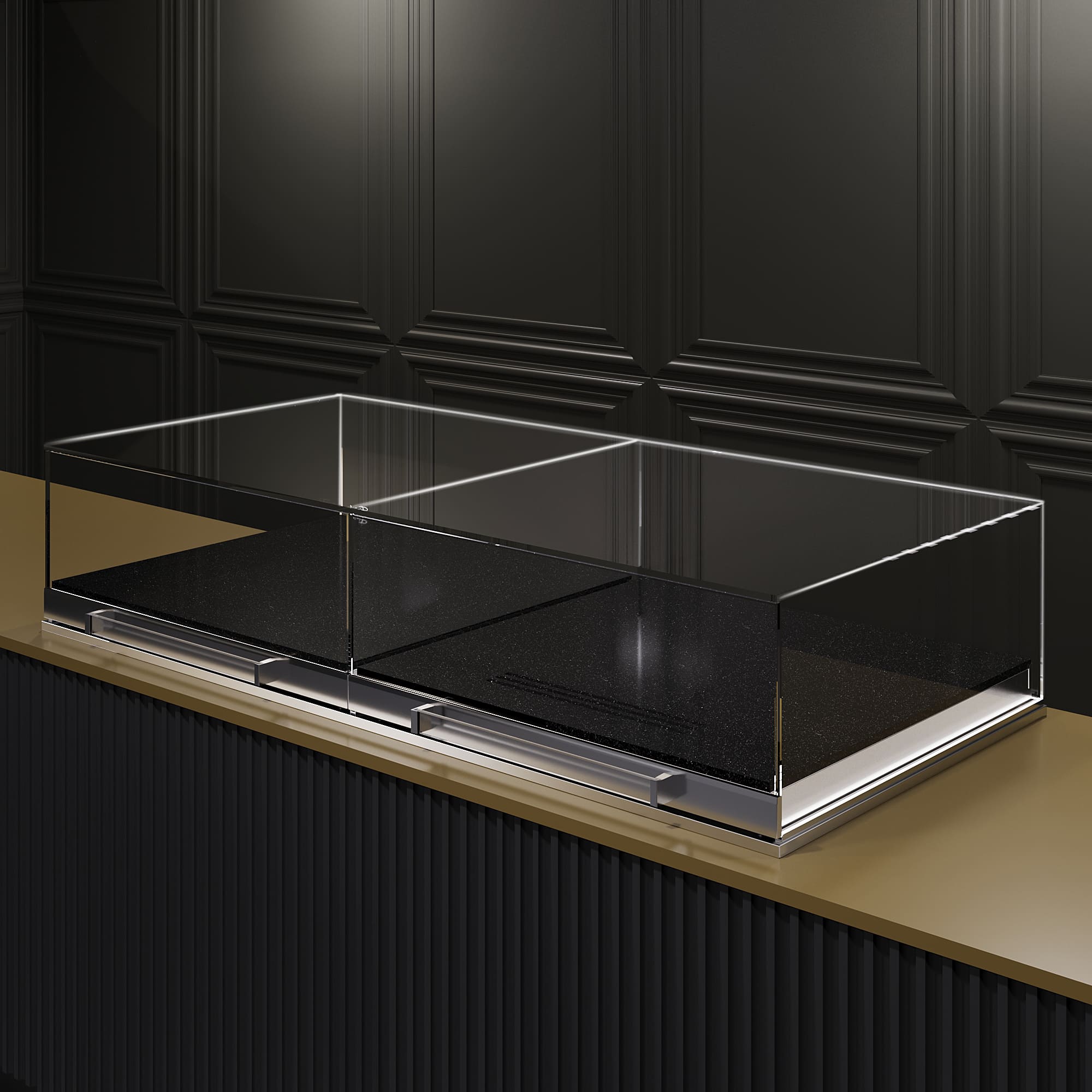 Встраиваемая кондитерская витрина Glassier SLIDE DUO COMBO STONE