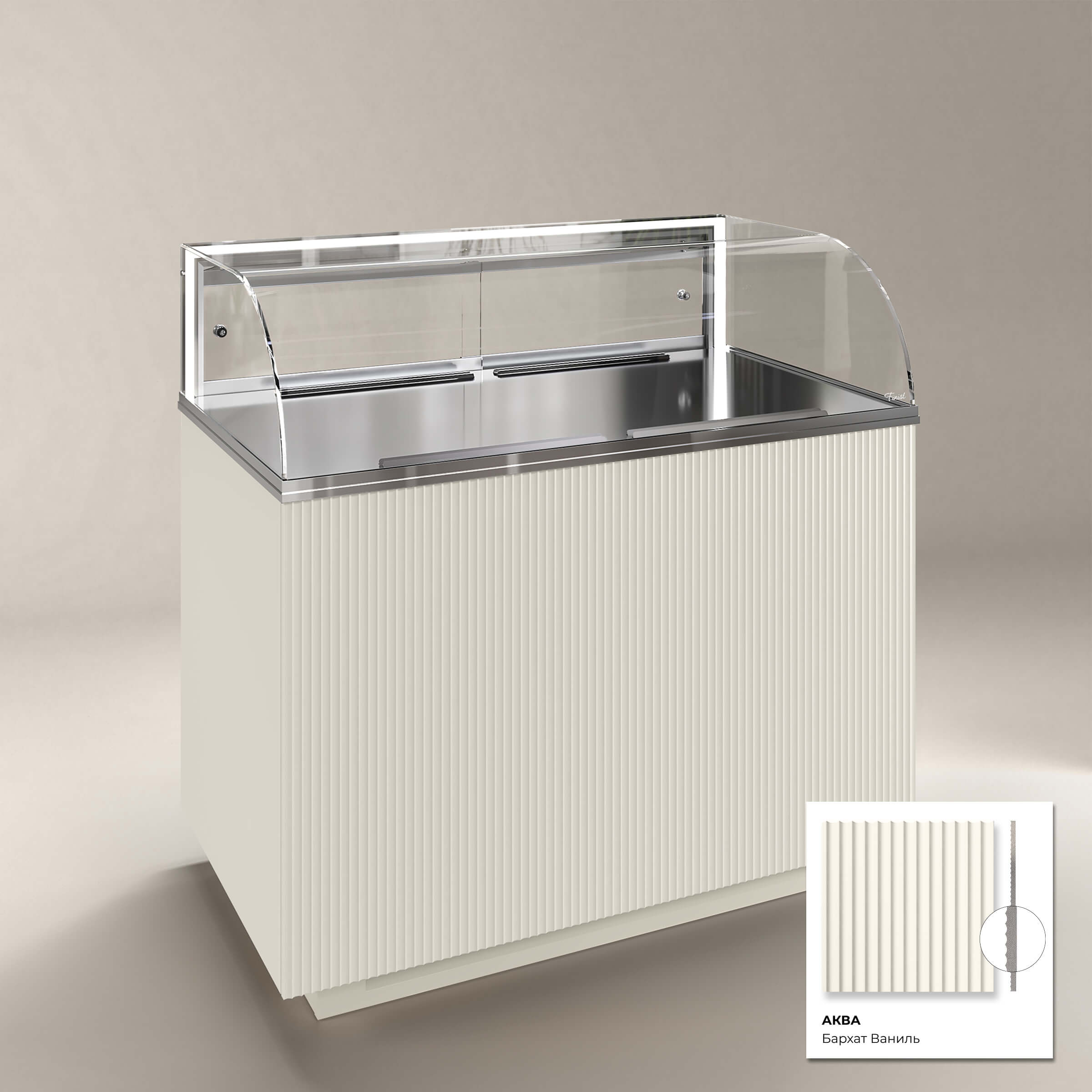 Кондитерская напольная холодильная витрина серии GLASSIER LUXURY LUX