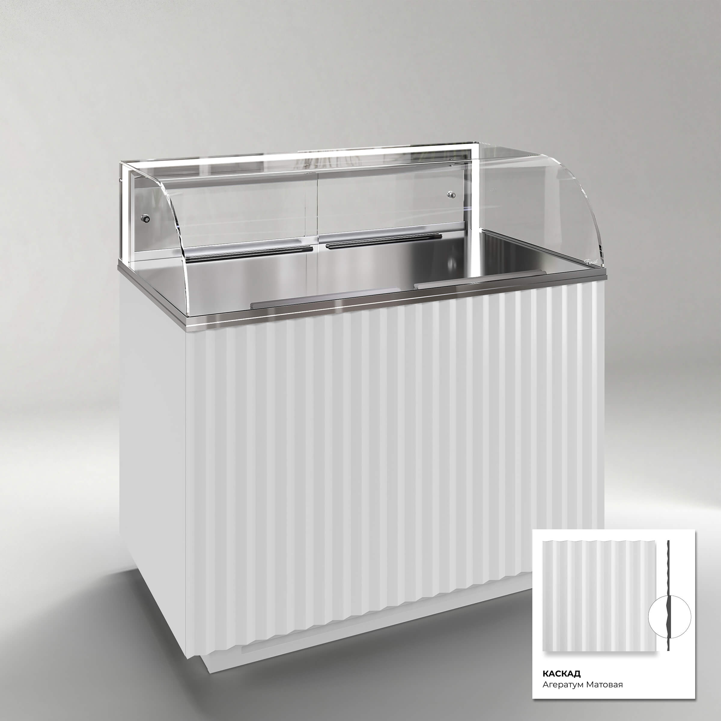 Кондитерская напольная холодильная витрина серии GLASSIER LUXURY LUX