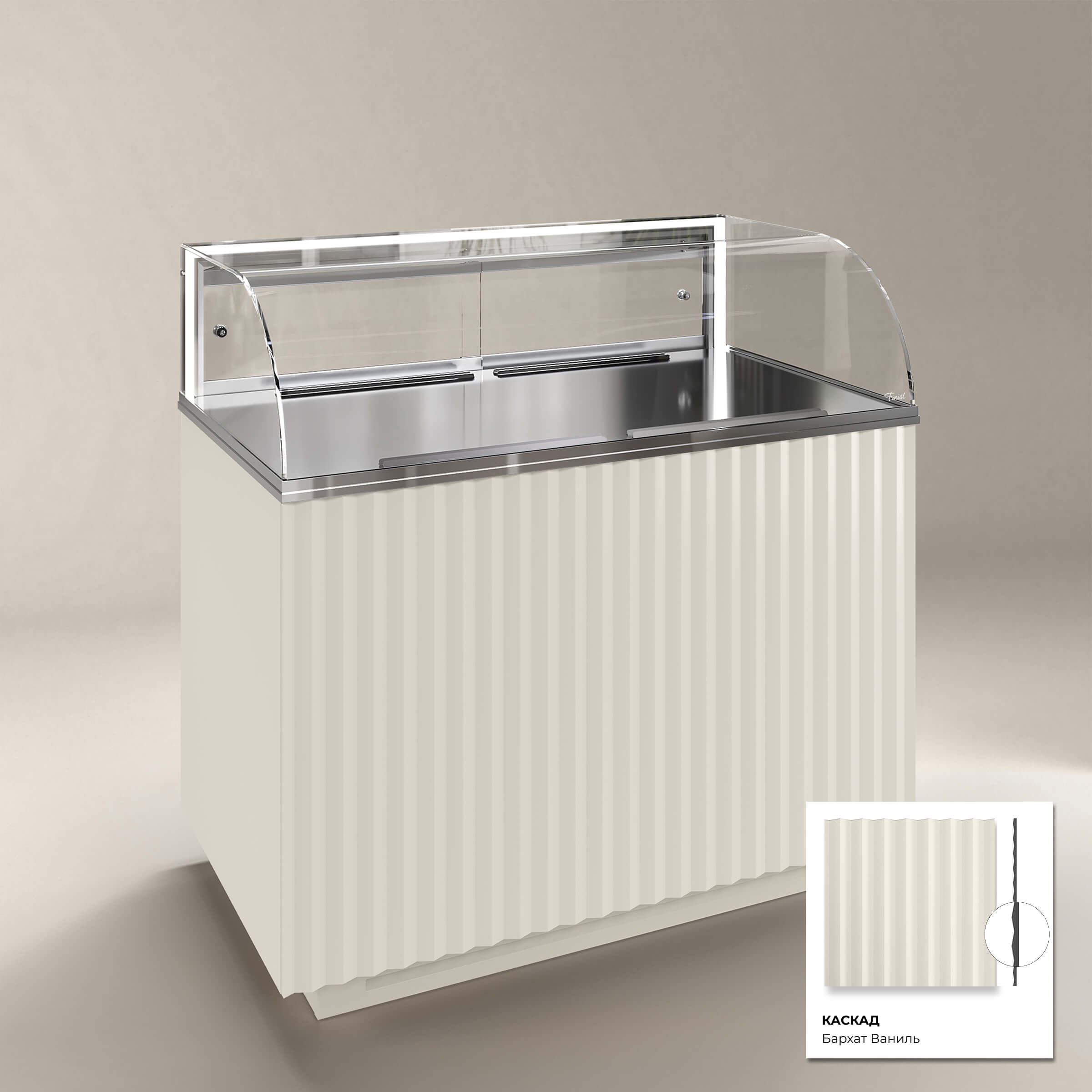 Кондитерская напольная холодильная витрина серии GLASSIER LUXURY LUX