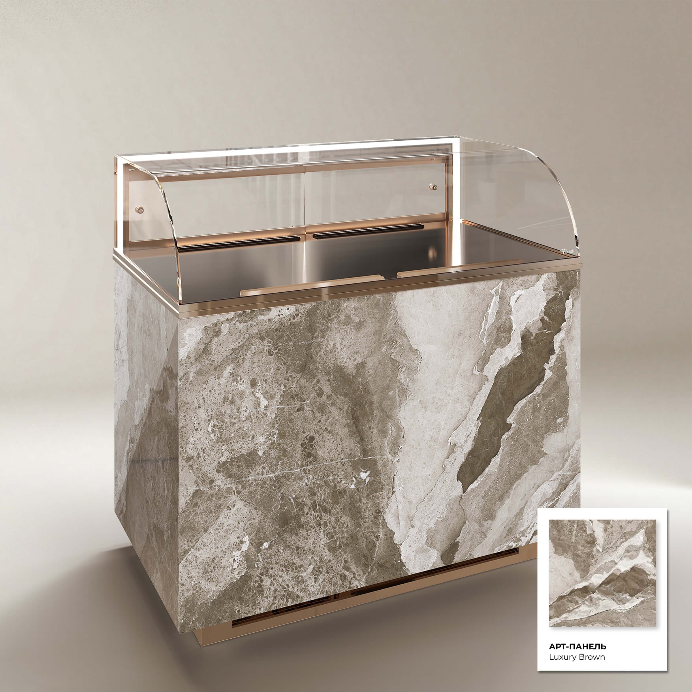 Кондитерская напольная холодильная витрина серии GLASSIER LUXURY LUX