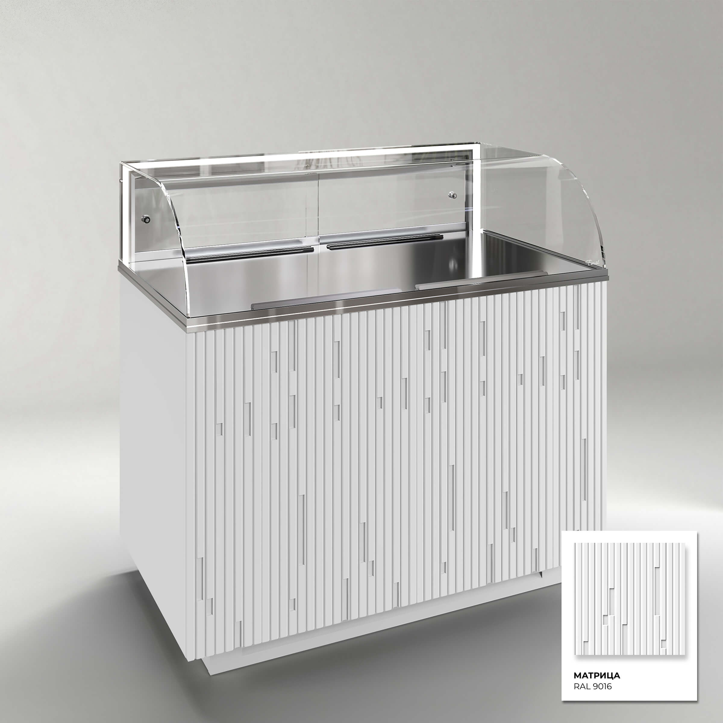 Кондитерская напольная холодильная витрина серии GLASSIER LUXURY LUX