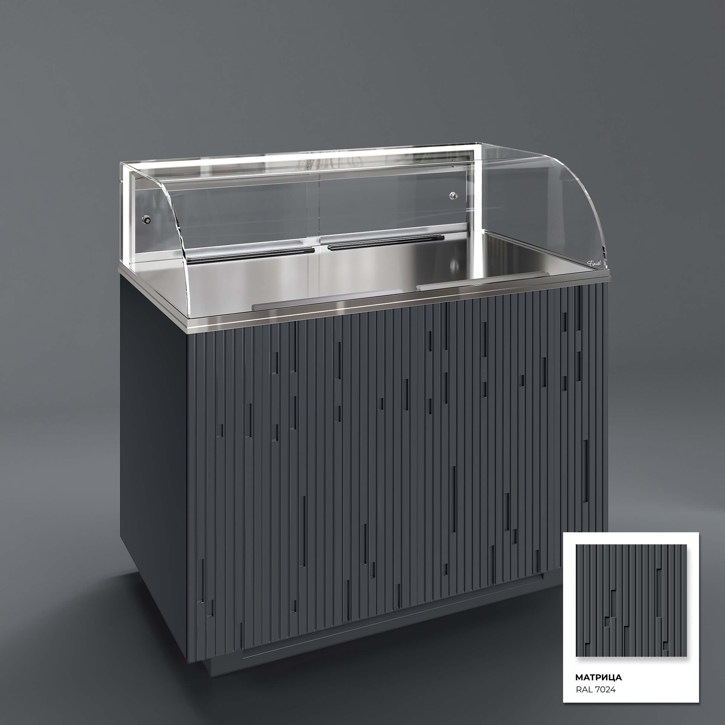 Кондитерская напольная холодильная витрина серии GLASSIER LUXURY LUX