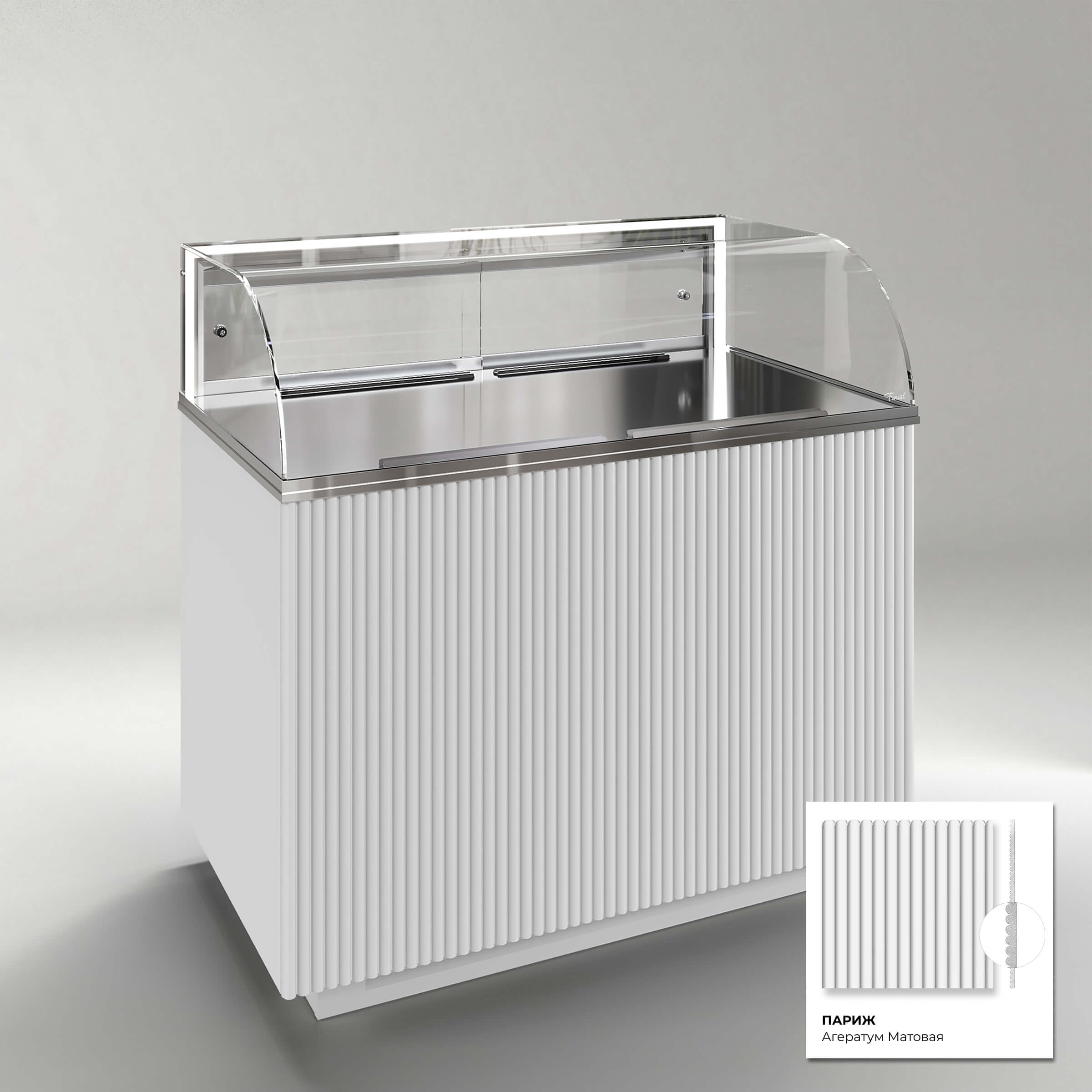 Кондитерская напольная холодильная витрина серии GLASSIER LUXURY LUX