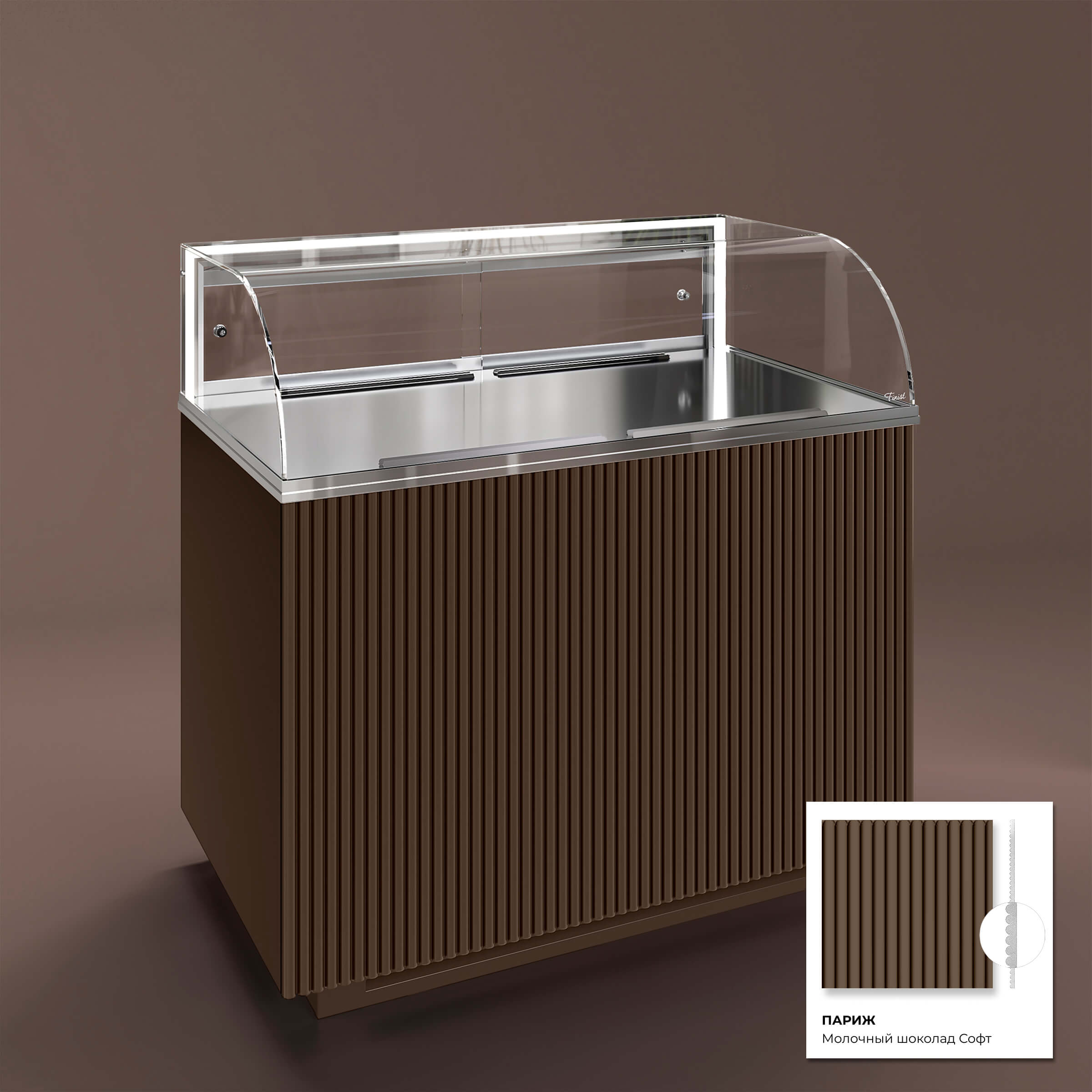 Кондитерская напольная холодильная витрина серии GLASSIER LUXURY LUX