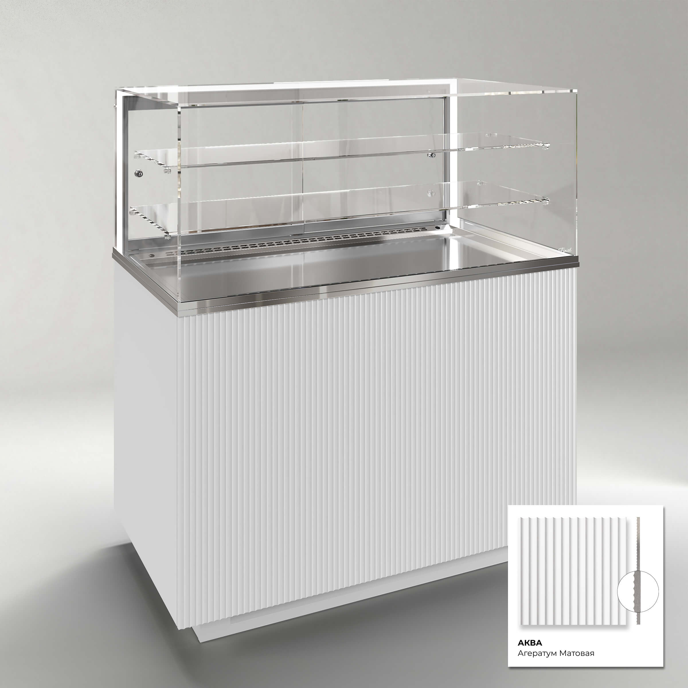 Кондитерская напольная холодильная витрина серии GLASSIER 812 LUX (2 полки)