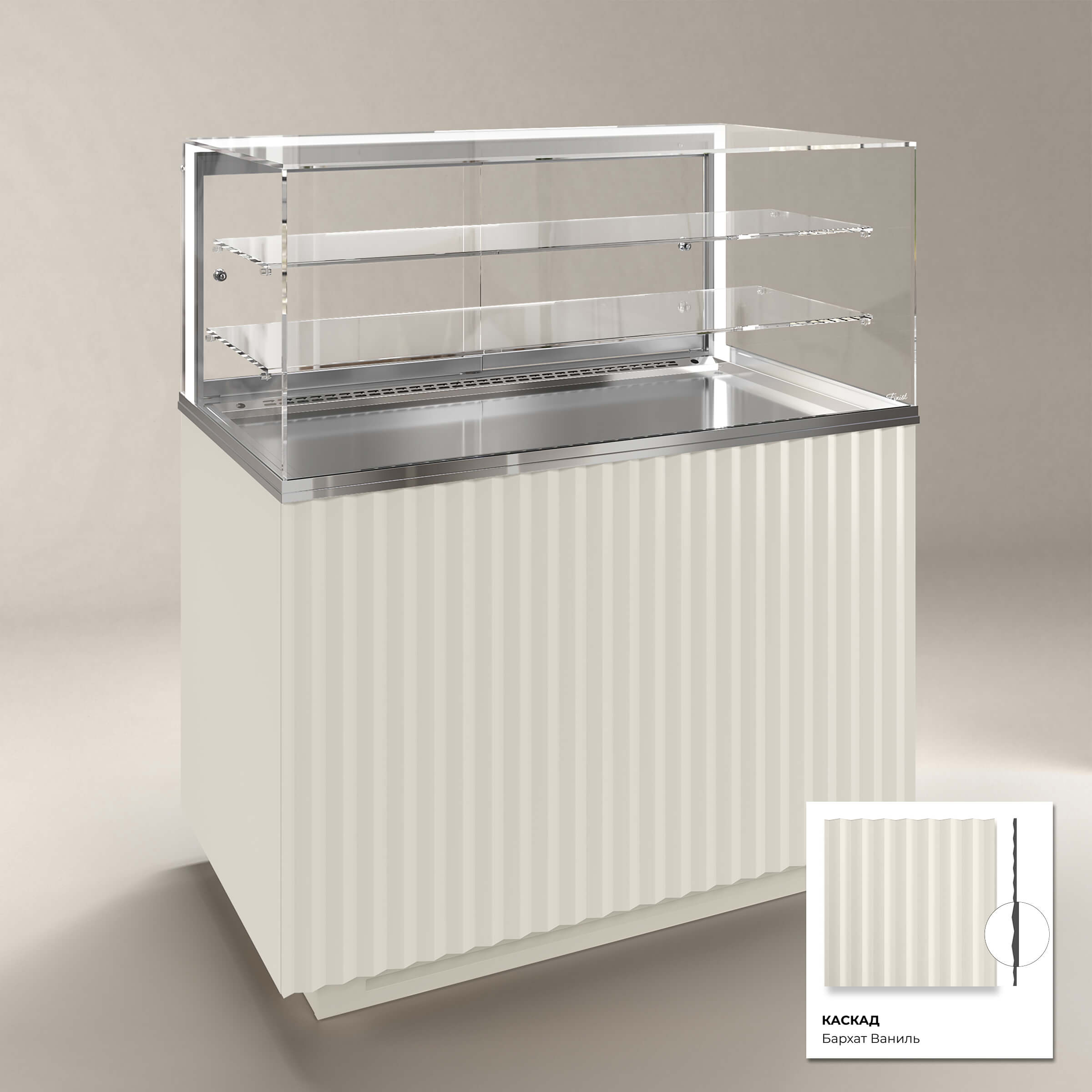 Кондитерская напольная холодильная витрина серии GLASSIER 812 LUX (2 полки)