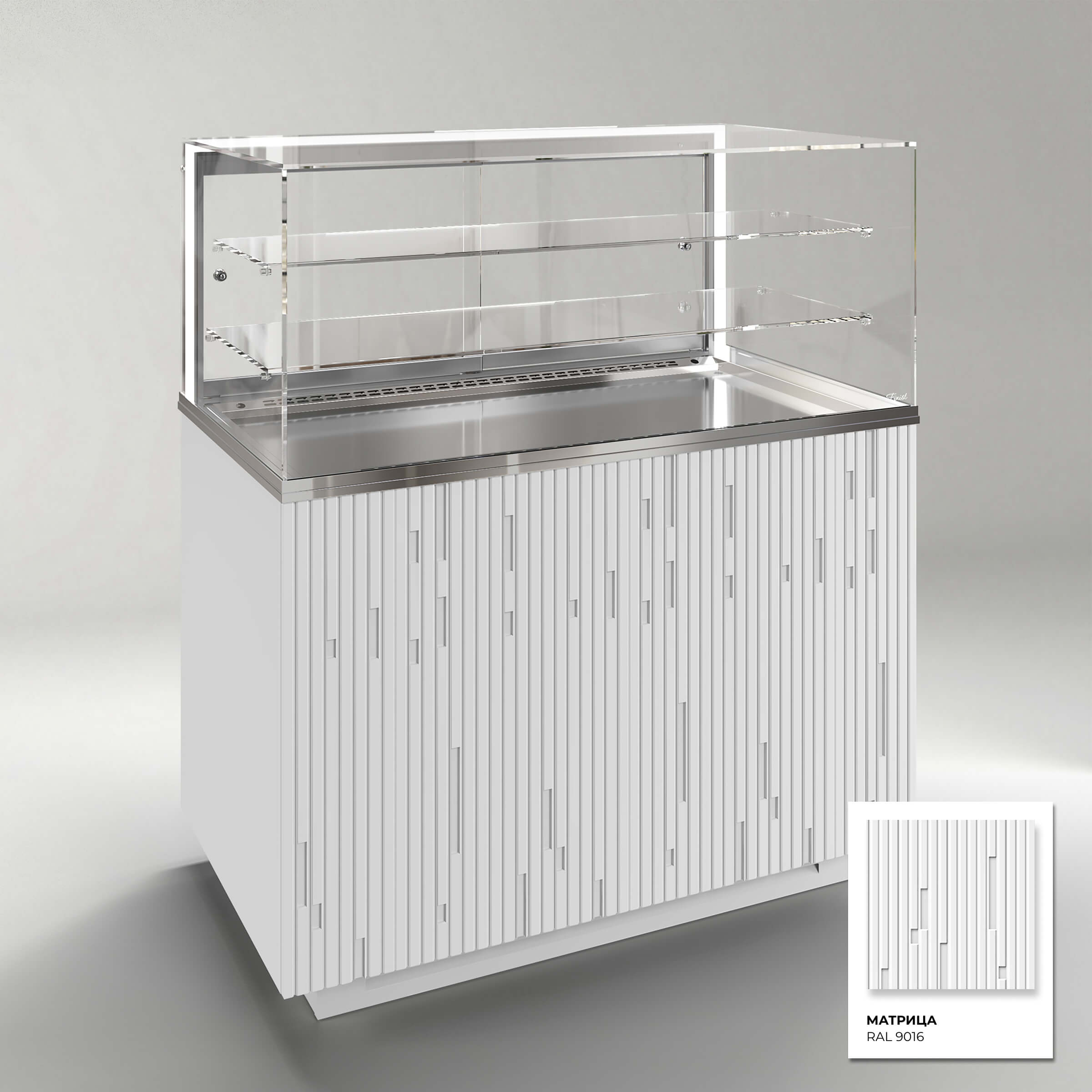 Кондитерская напольная холодильная витрина серии GLASSIER 812 LUX (2 полки)