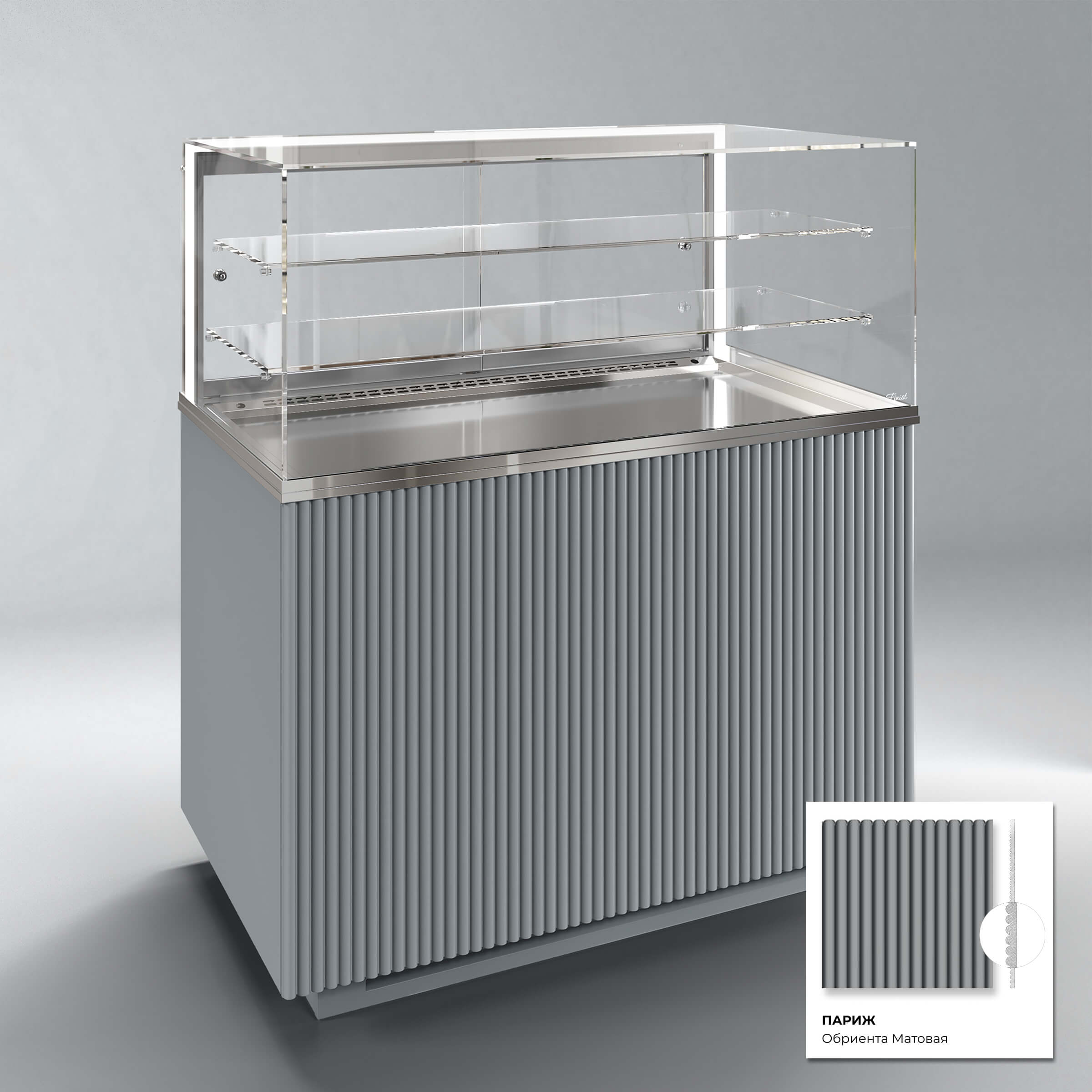 Кондитерская напольная холодильная витрина серии GLASSIER 812 LUX (2 полки)