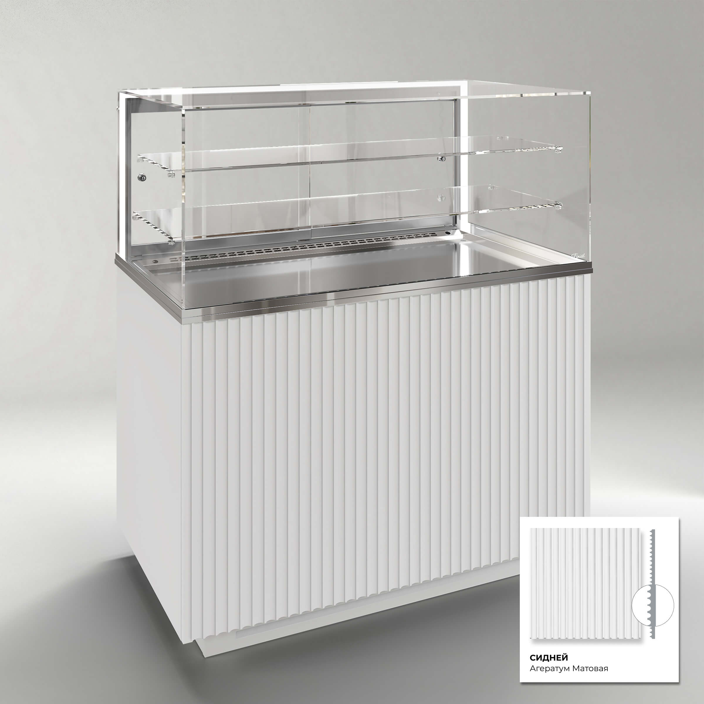 Кондитерская напольная холодильная витрина серии GLASSIER 812 LUX (2 полки)