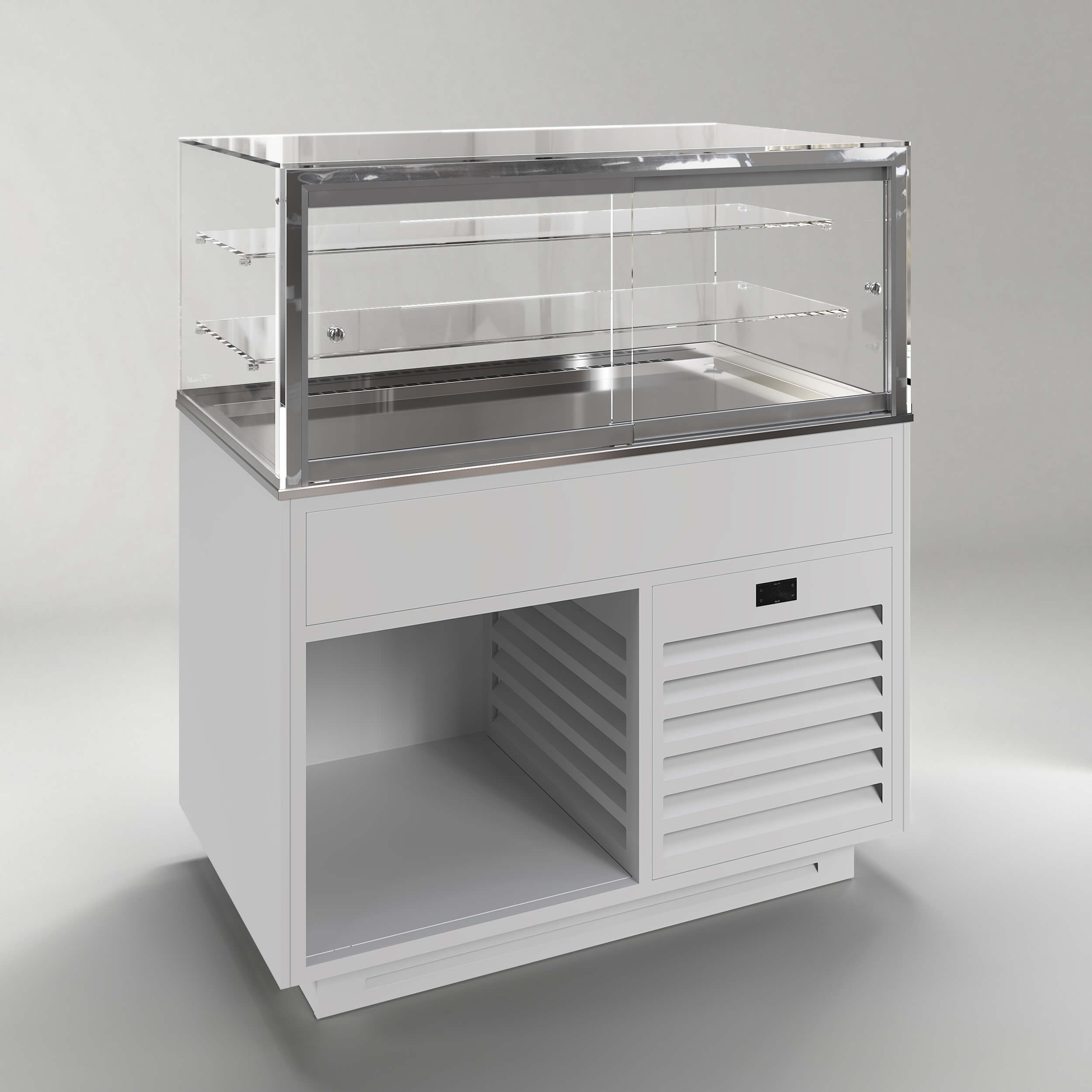 Кондитерская напольная холодильная витрина серии GLASSIER 812 LUX (2 полки)