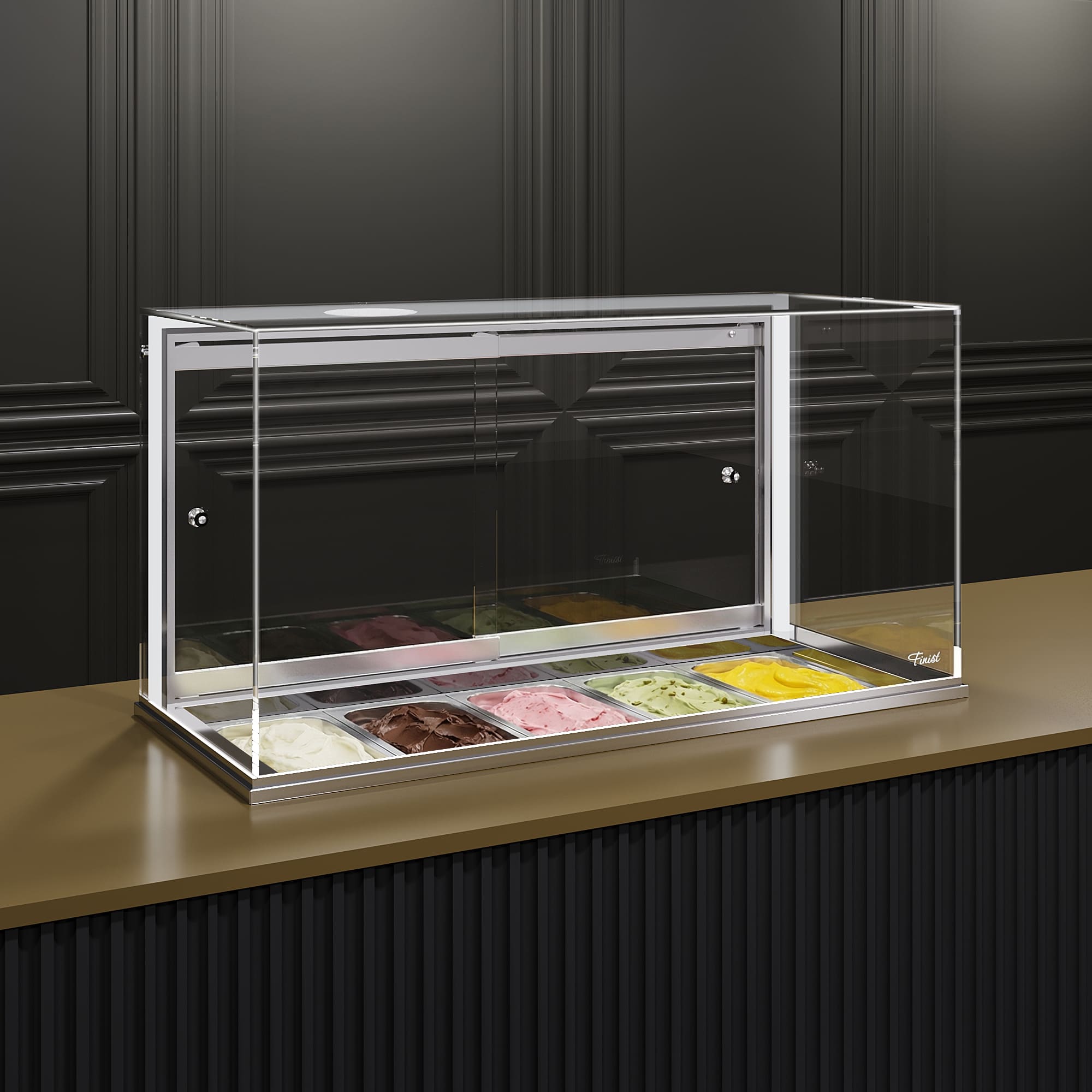 Встраиваемая витрина для мороженного Glassier Bella