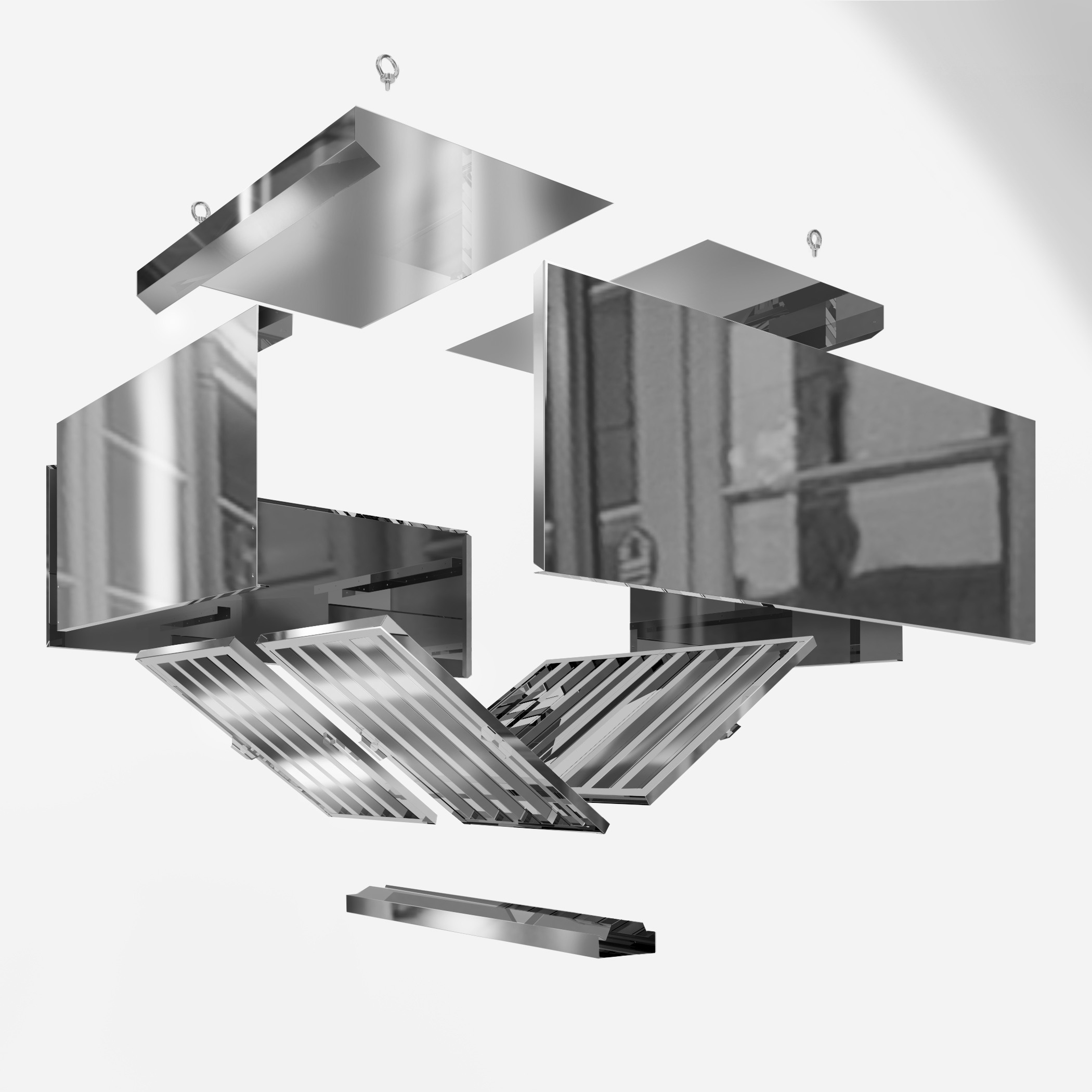 Зонт вытяжной нержавеющий ЗВН-04/03 CUBE разборный